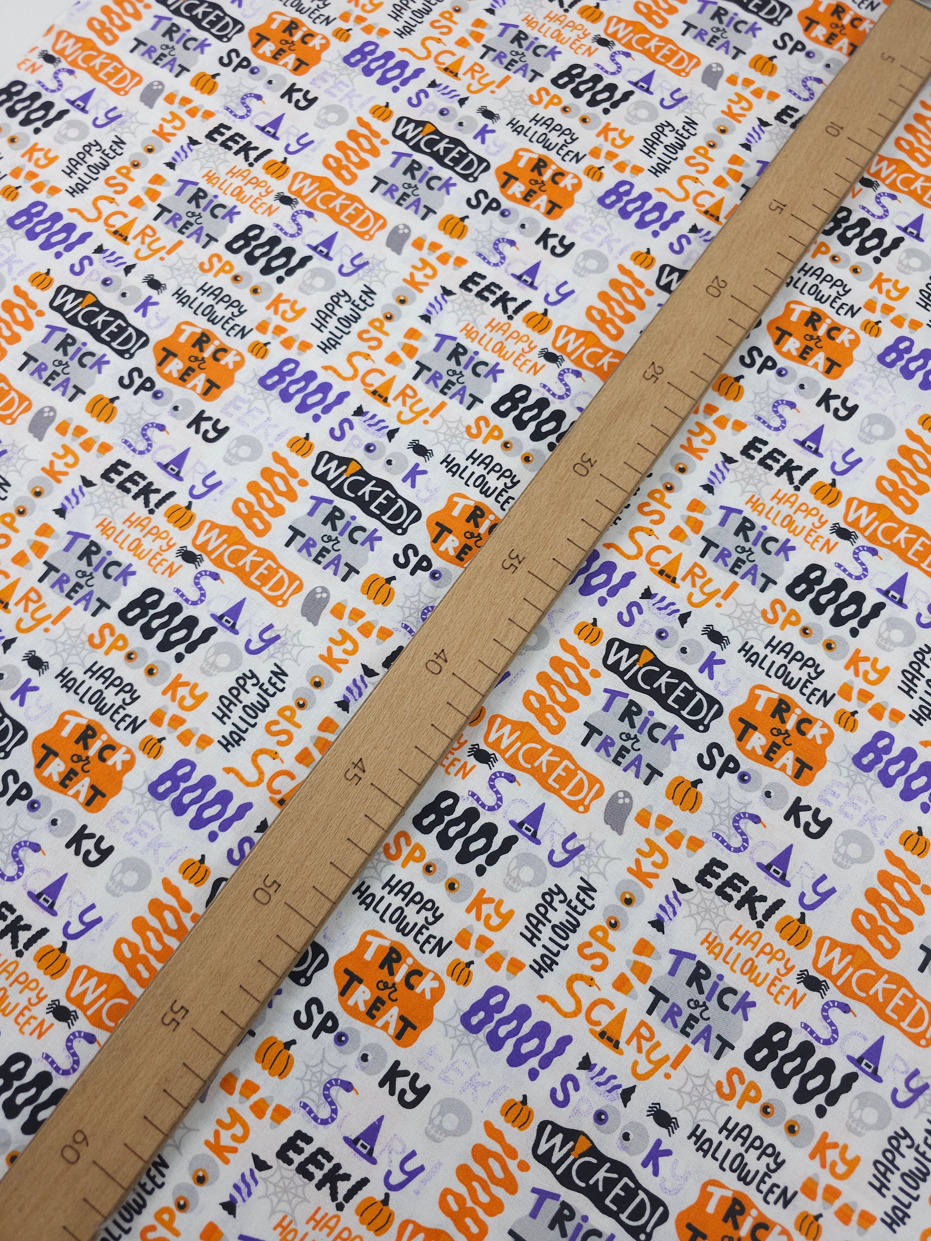 Halloween Phrases 100% Cotton