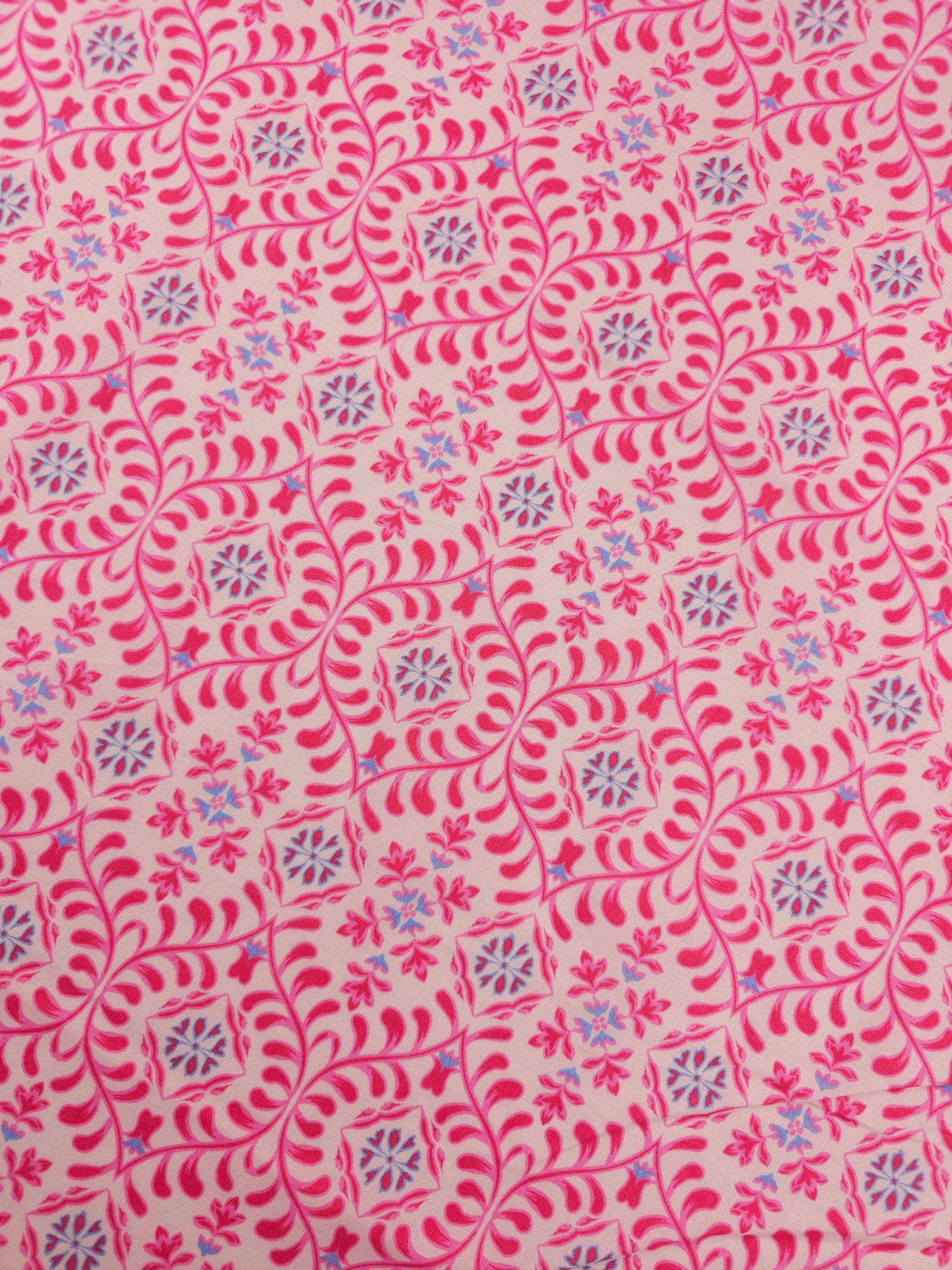 Light Pink Small Opal Floral Viscose Voile