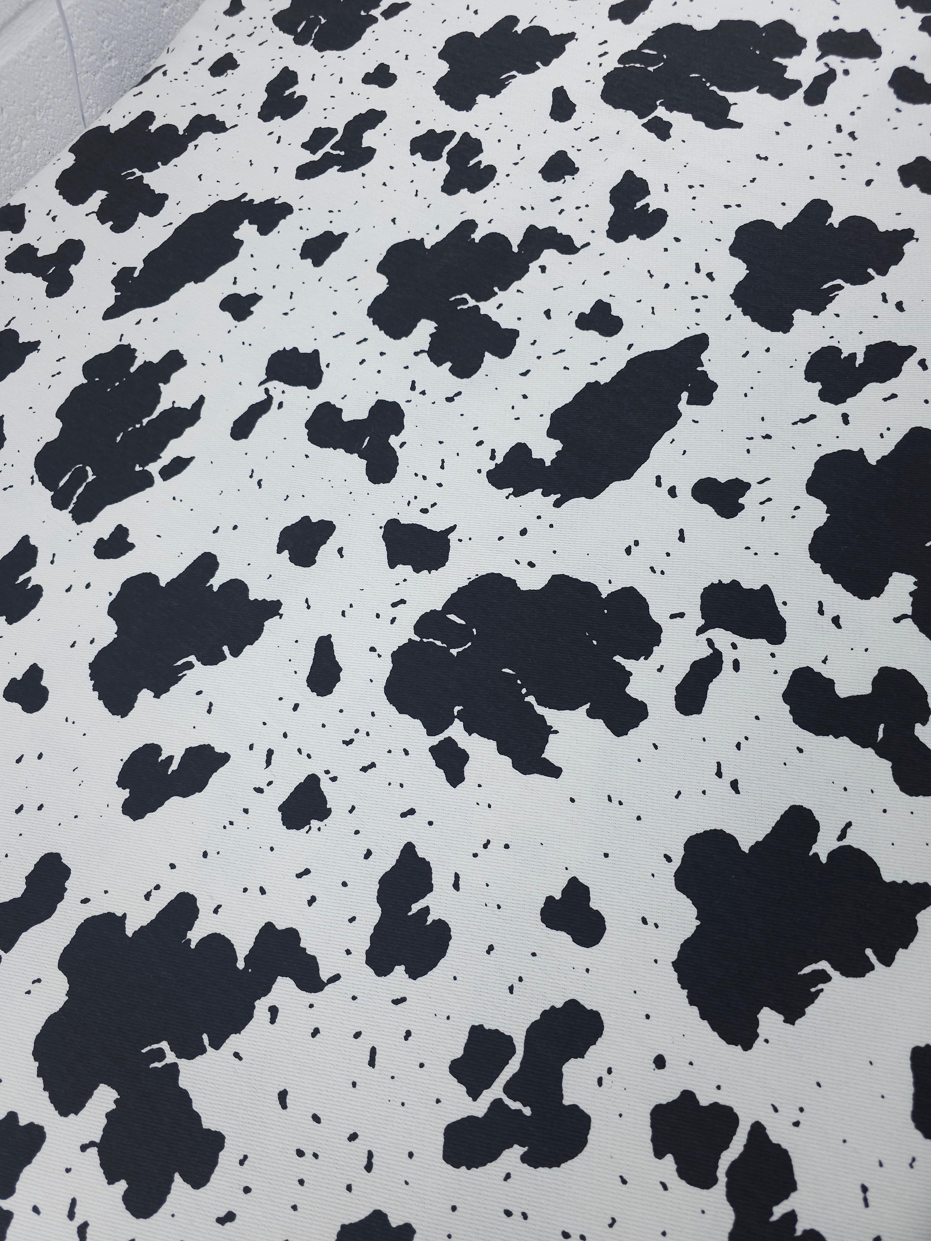Black/White Speckle Cow Denim