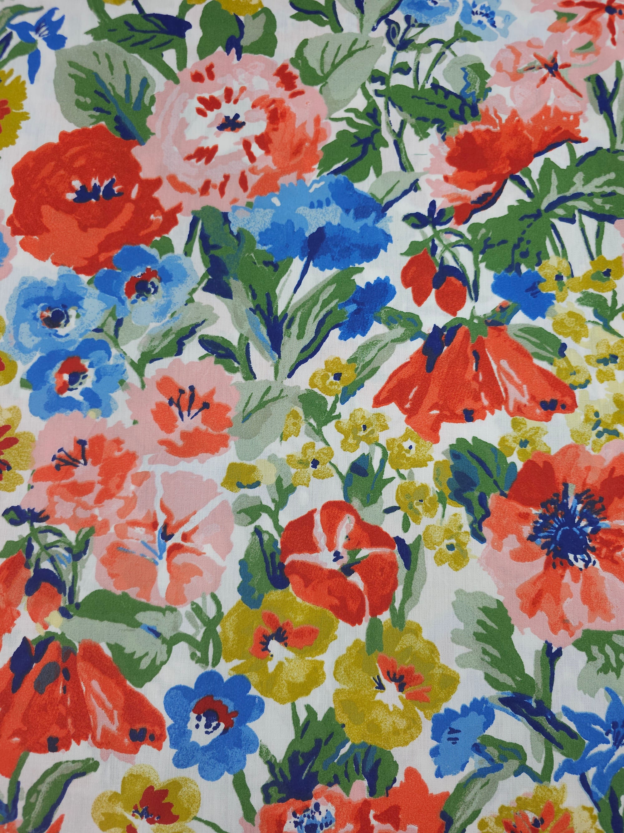 Retro Watercolour Wild Floral 100% Cotton 118” *EXTRA WIDE*