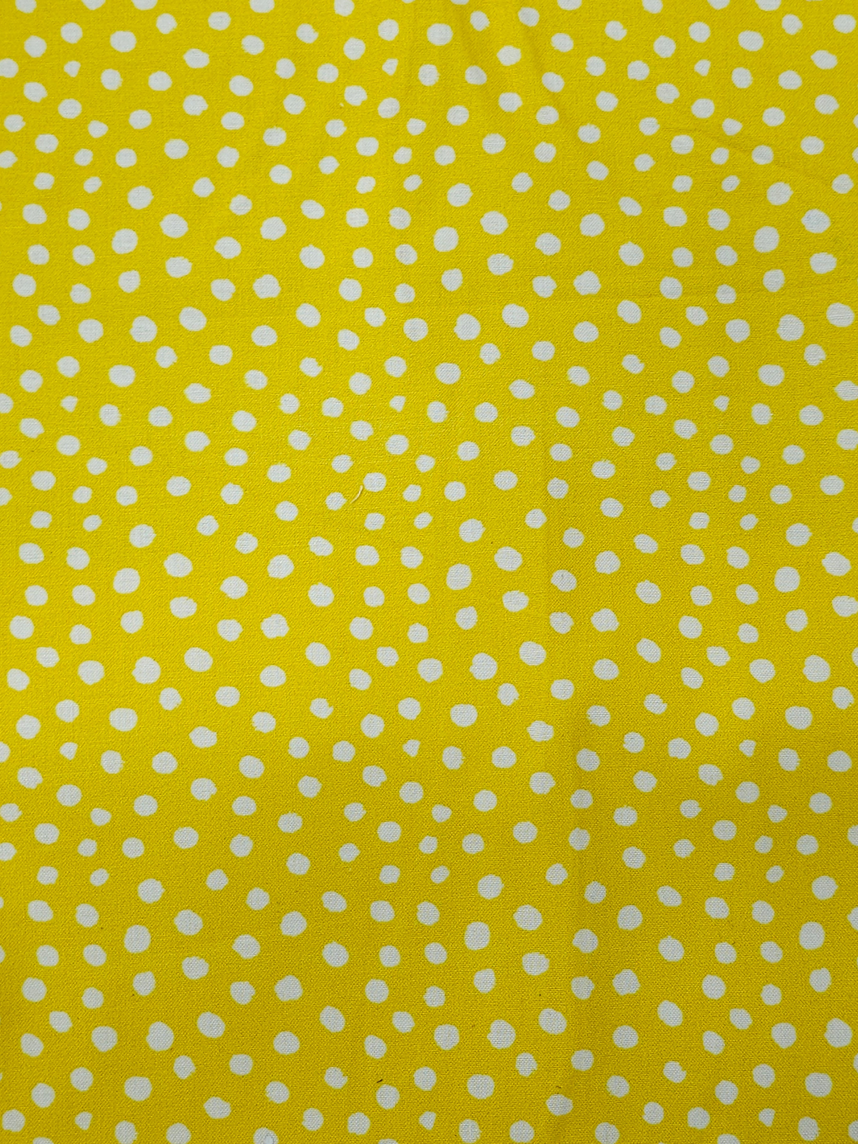 Yellow Irregular Polka 100% Cotton