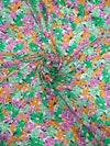 Green/Pink/Orange Floral Viscose Jersey