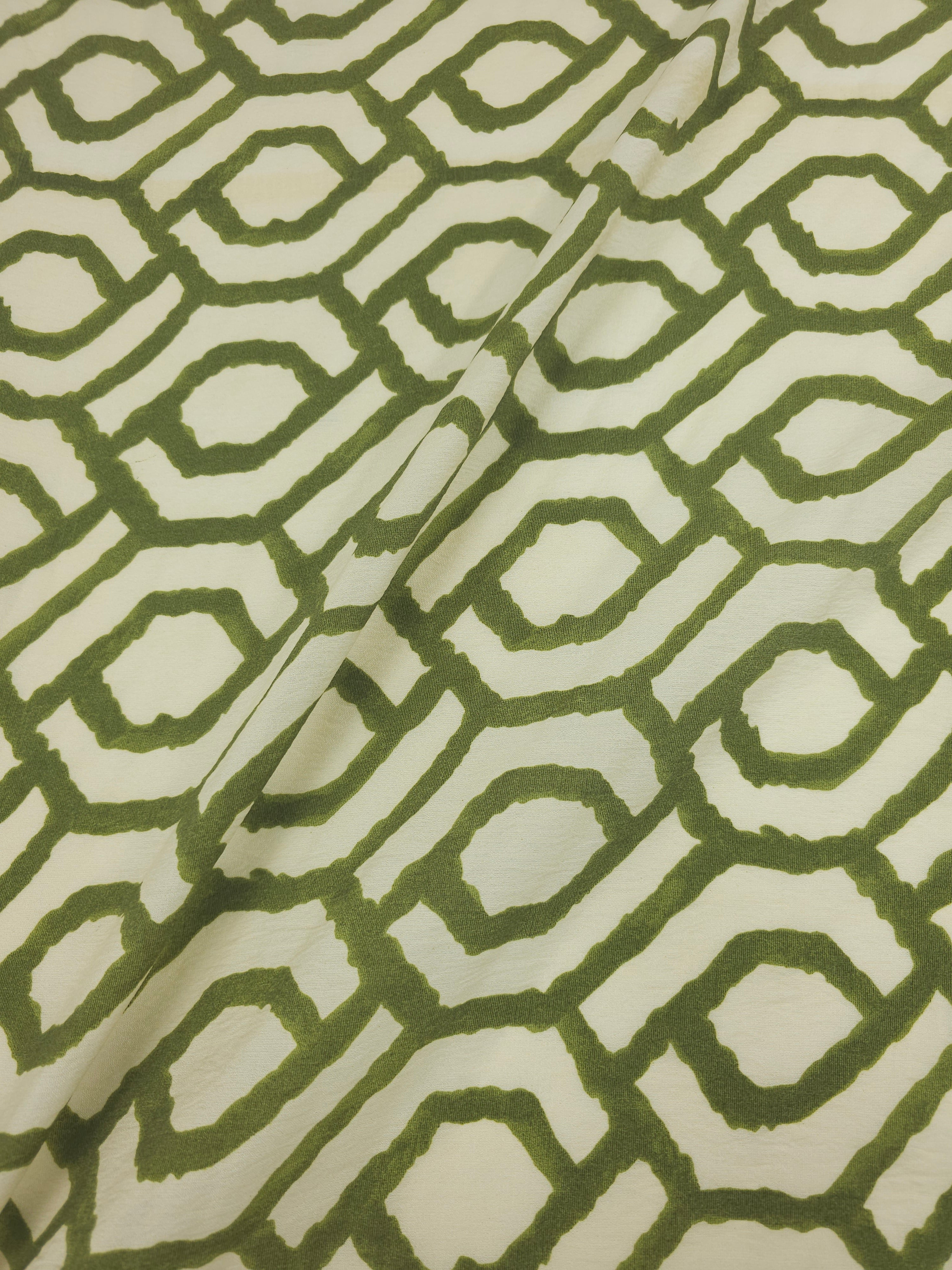 Lime Geometric Links Viscose Modal (Various Sizes)