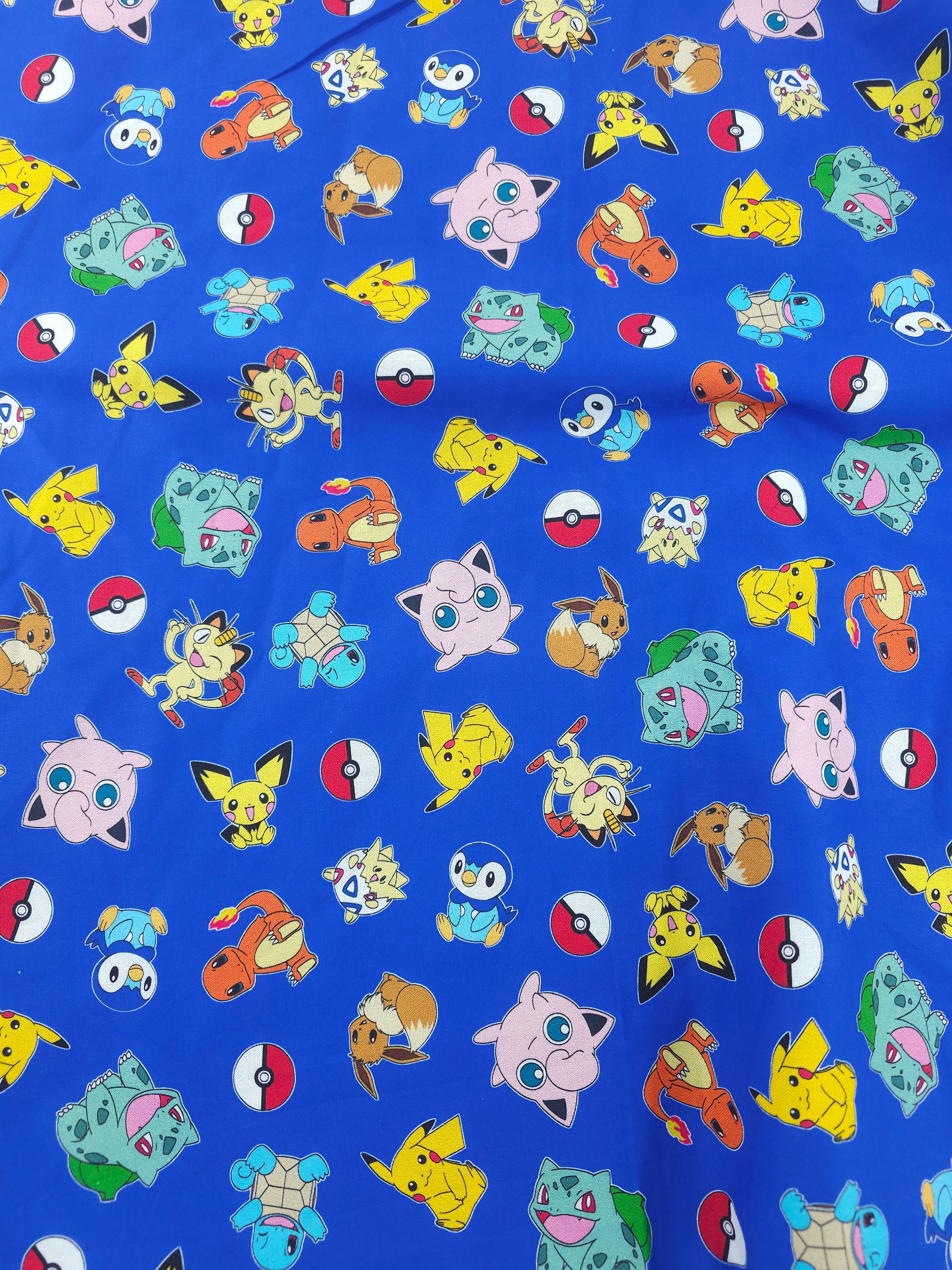 Blue Pokemon Cotton- 2m piece