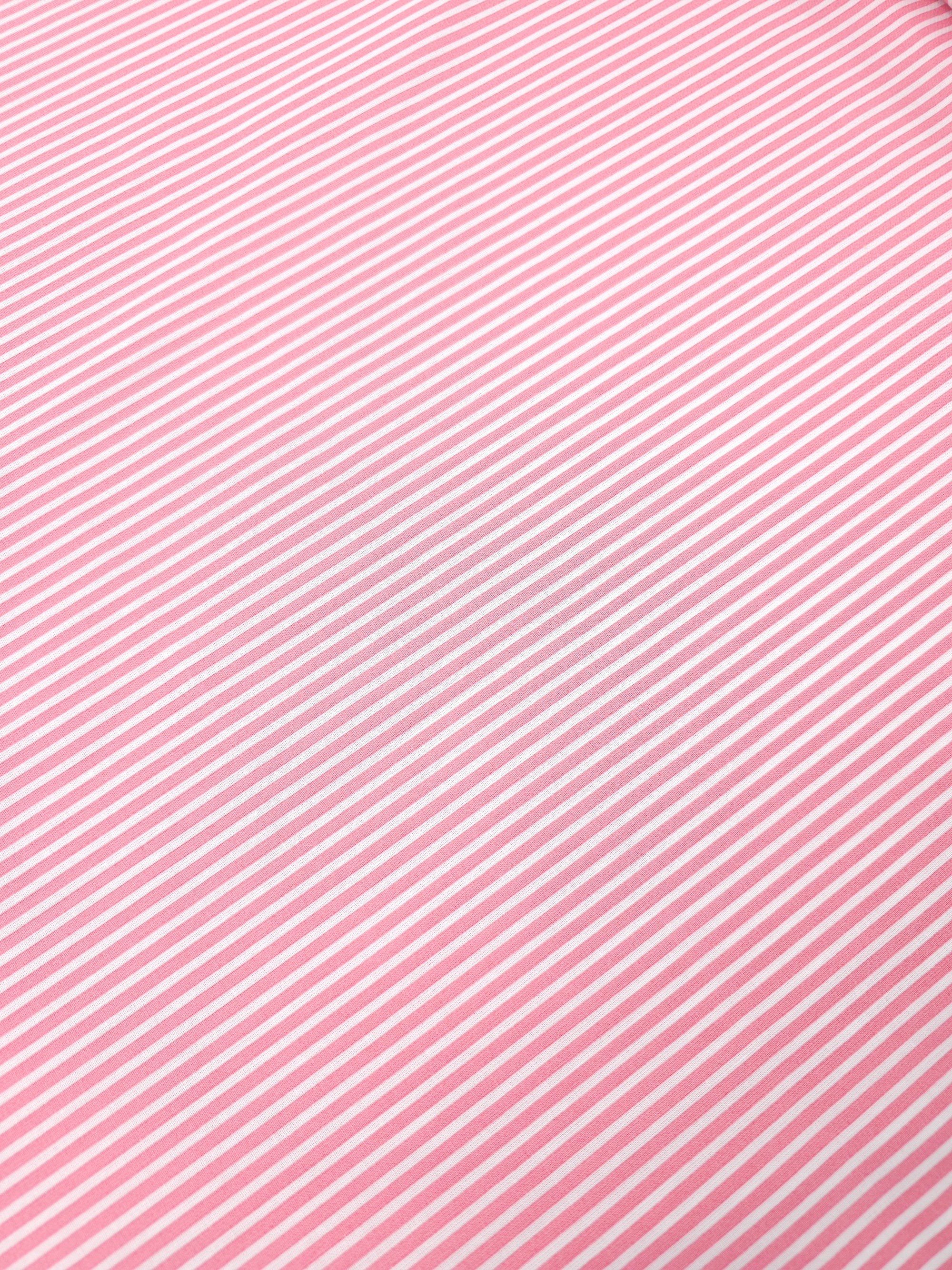 Rose Pink Stripe 100% Cotton