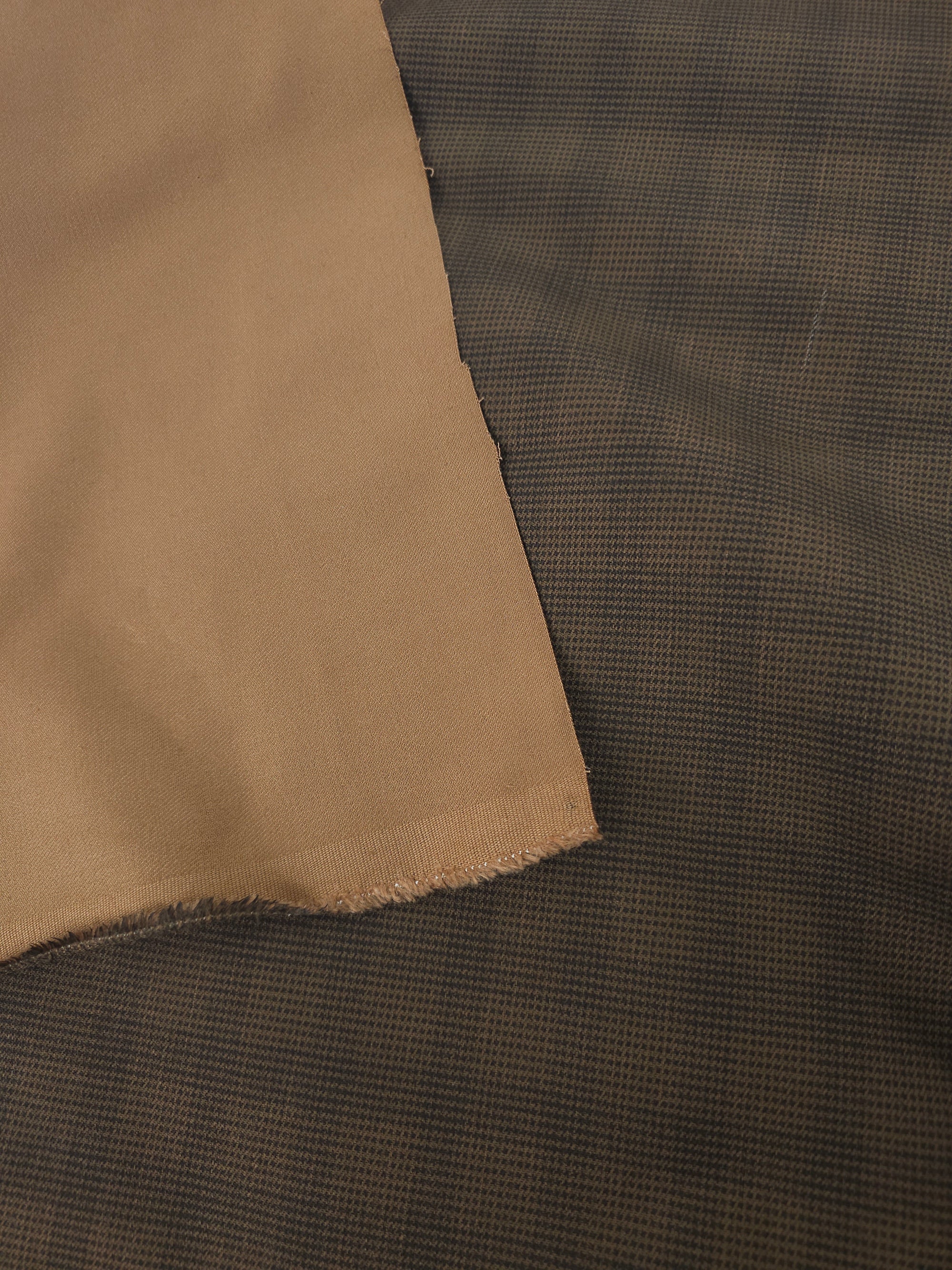 Moss Brown Blur Check Denim