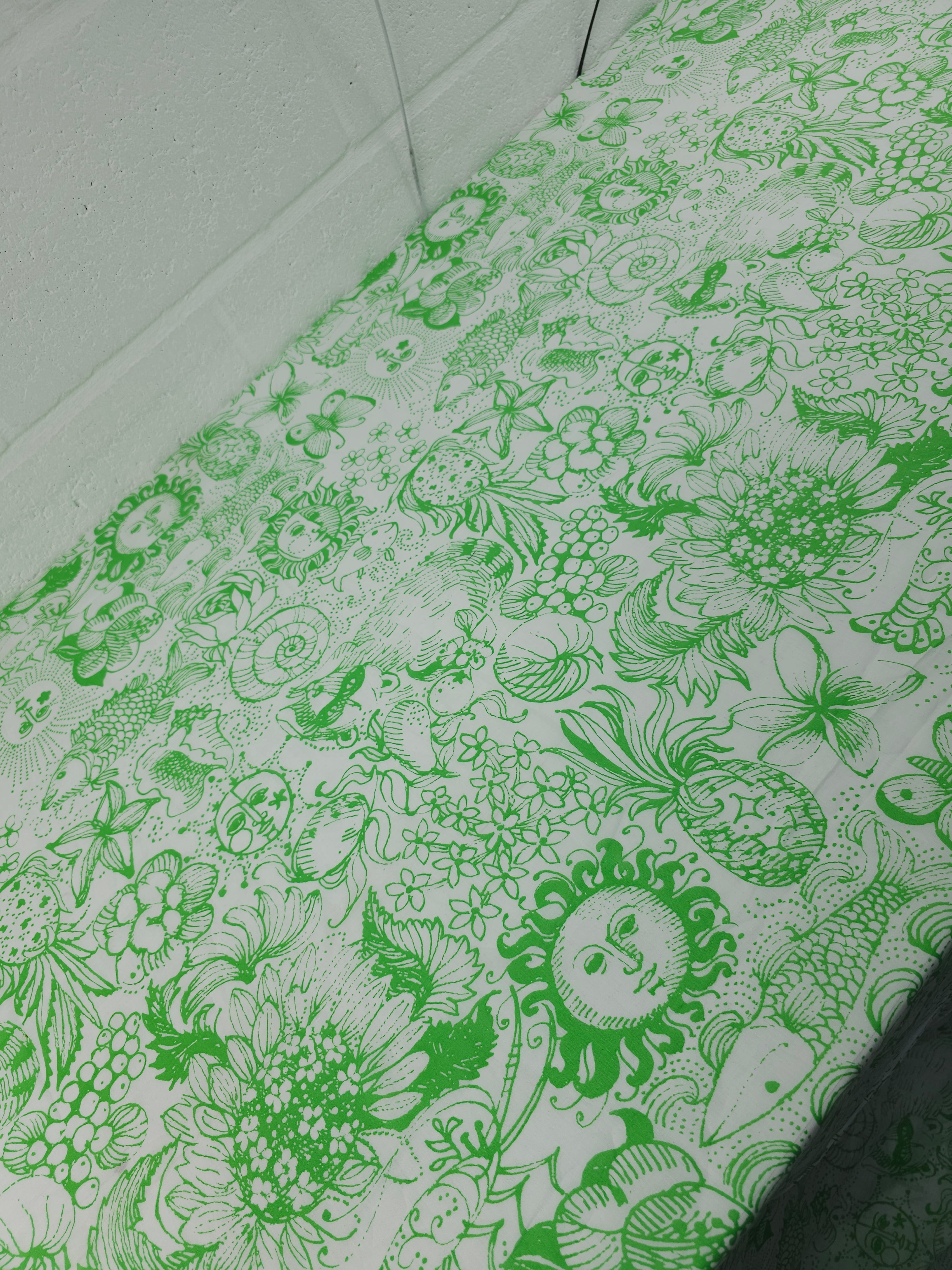 Neon Green Celestial Sea Floral Lightweight Cotton - Lilly Pulitzer
