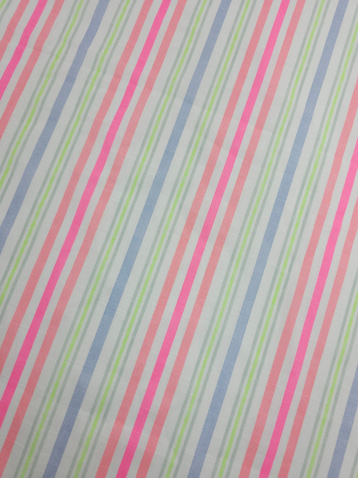 Neon/Pastel Irregular Stripe Flax Cotton