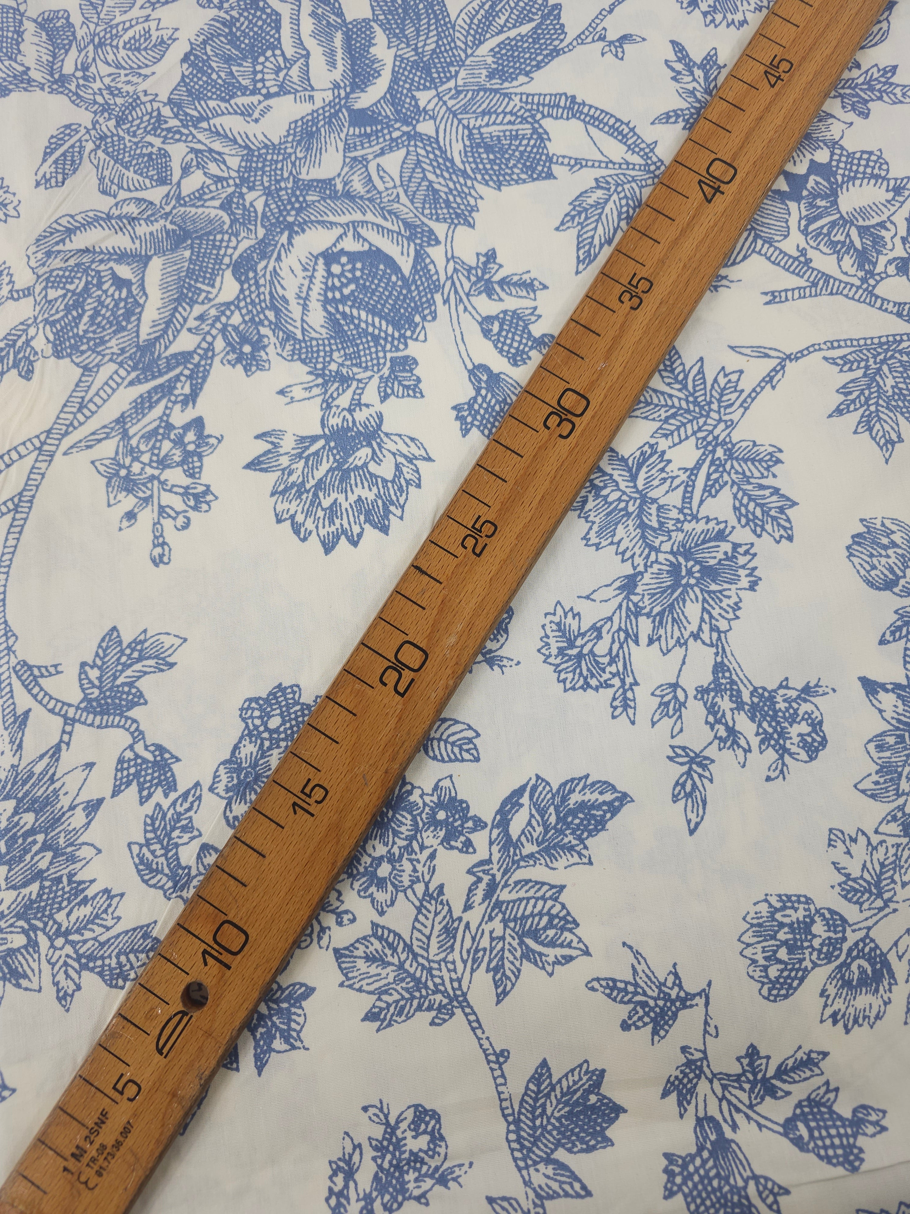 Blue Sketch Floral 100% Cotton 110” - Urban Outfitters *EXTRA WIDE*