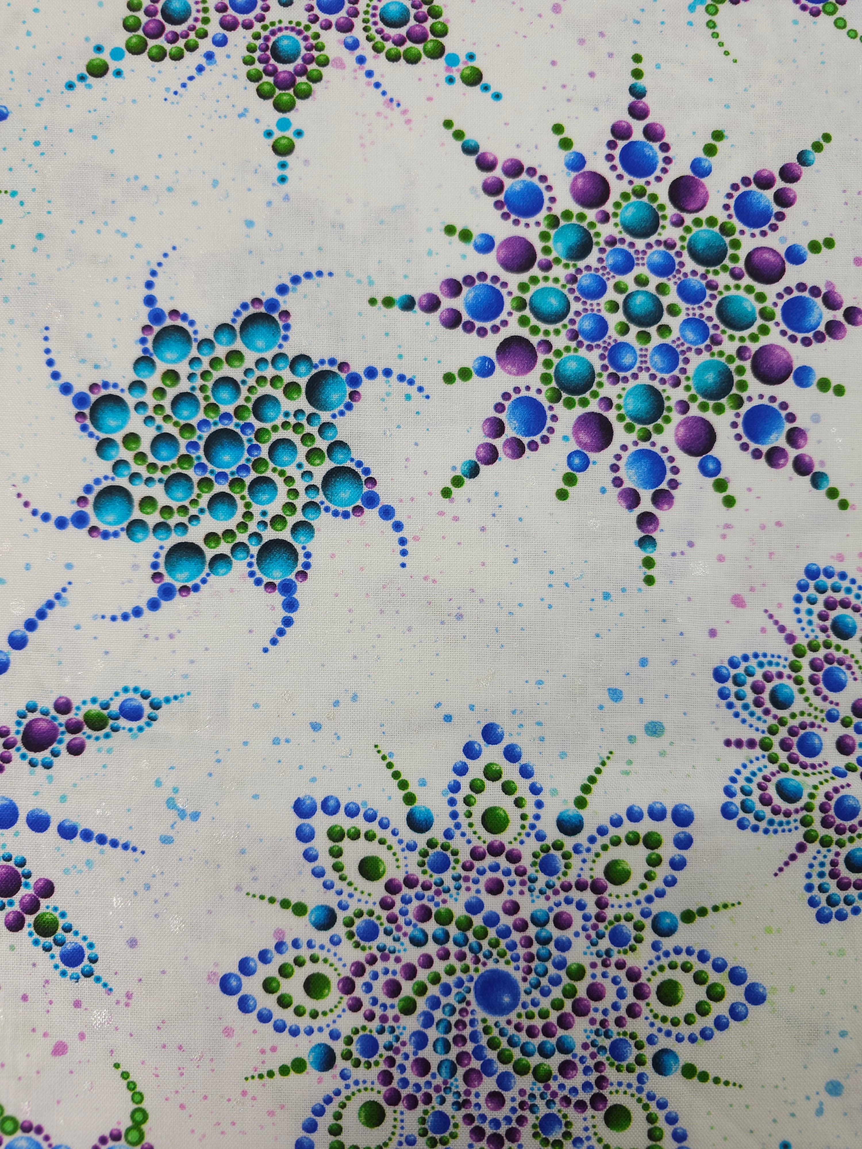Blue/Purple Abstract Gem Flake 100% Cotton