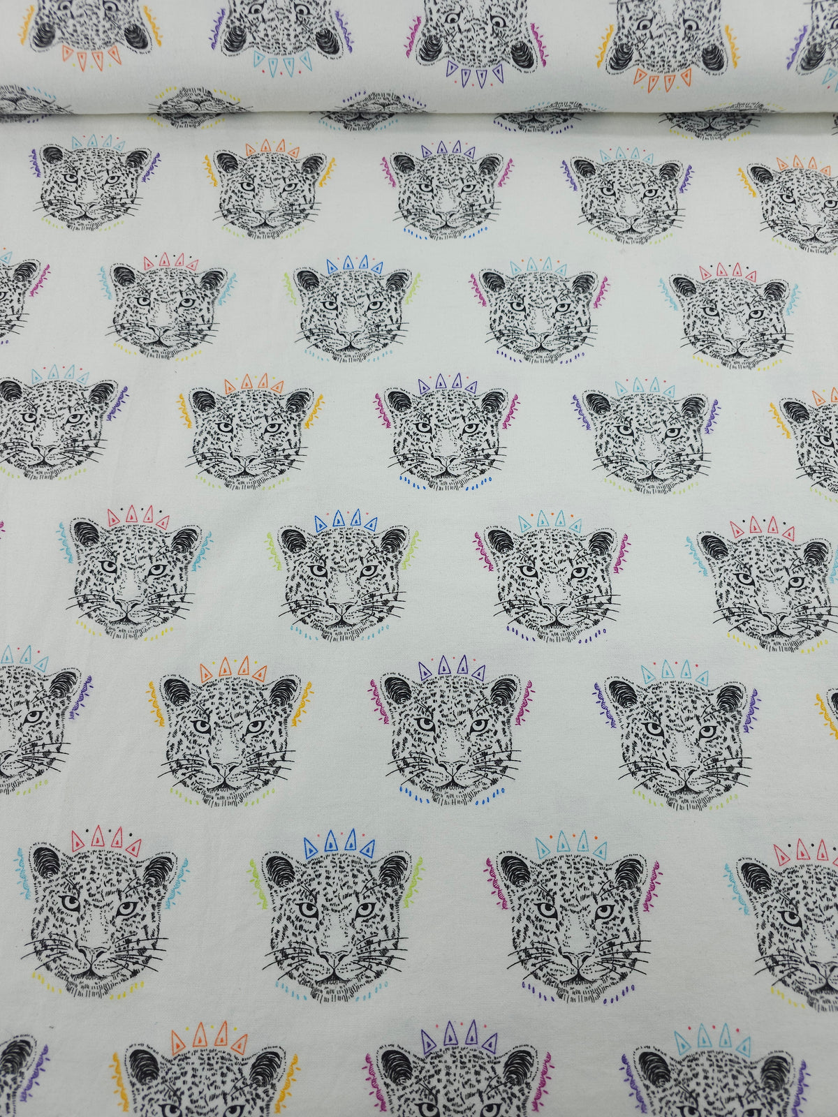 Abstract Leopard Heads Lightweight Flannel Cotton - Joann