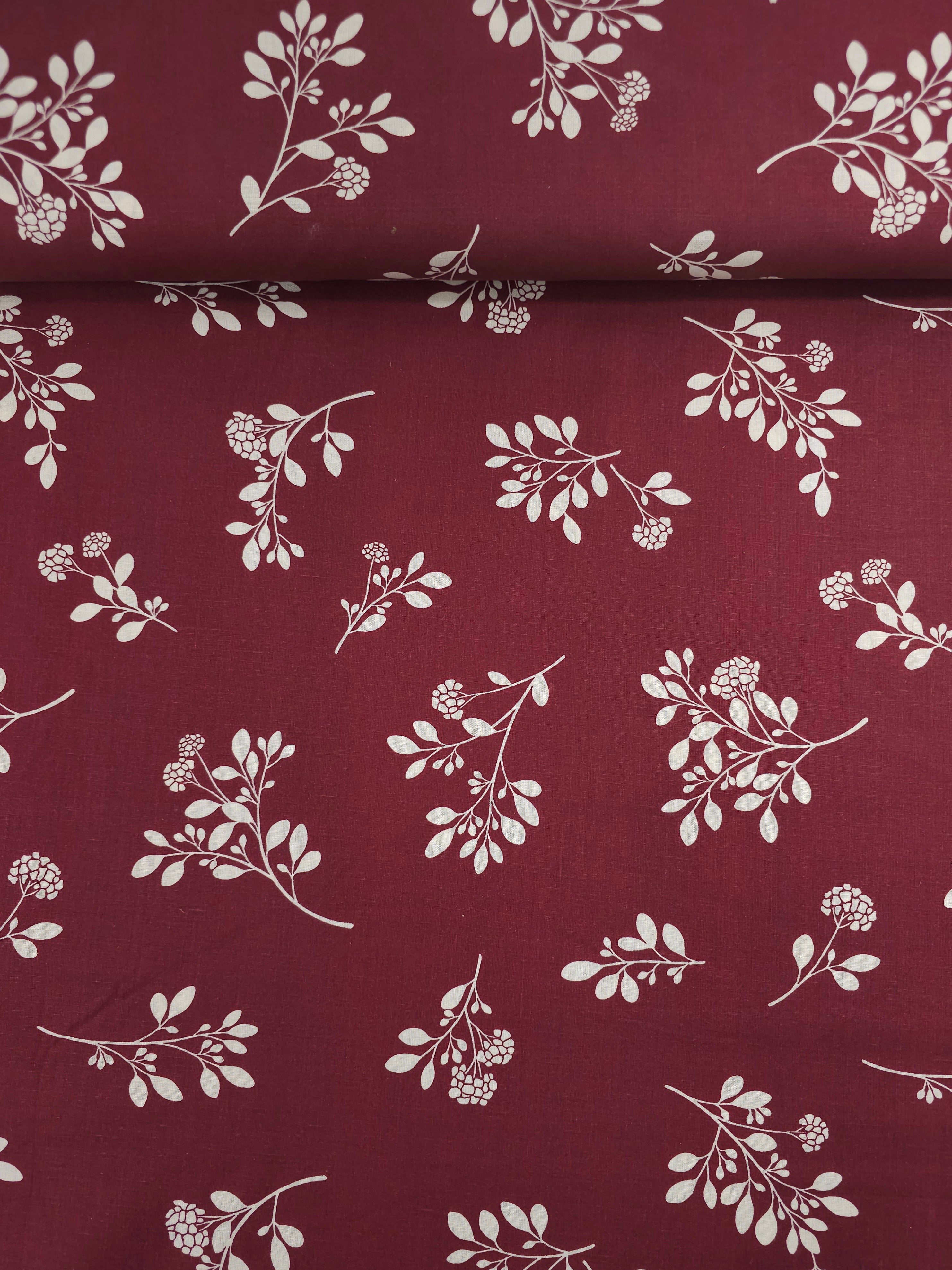 Wine Petal Bouquet 100% Cotton 104"