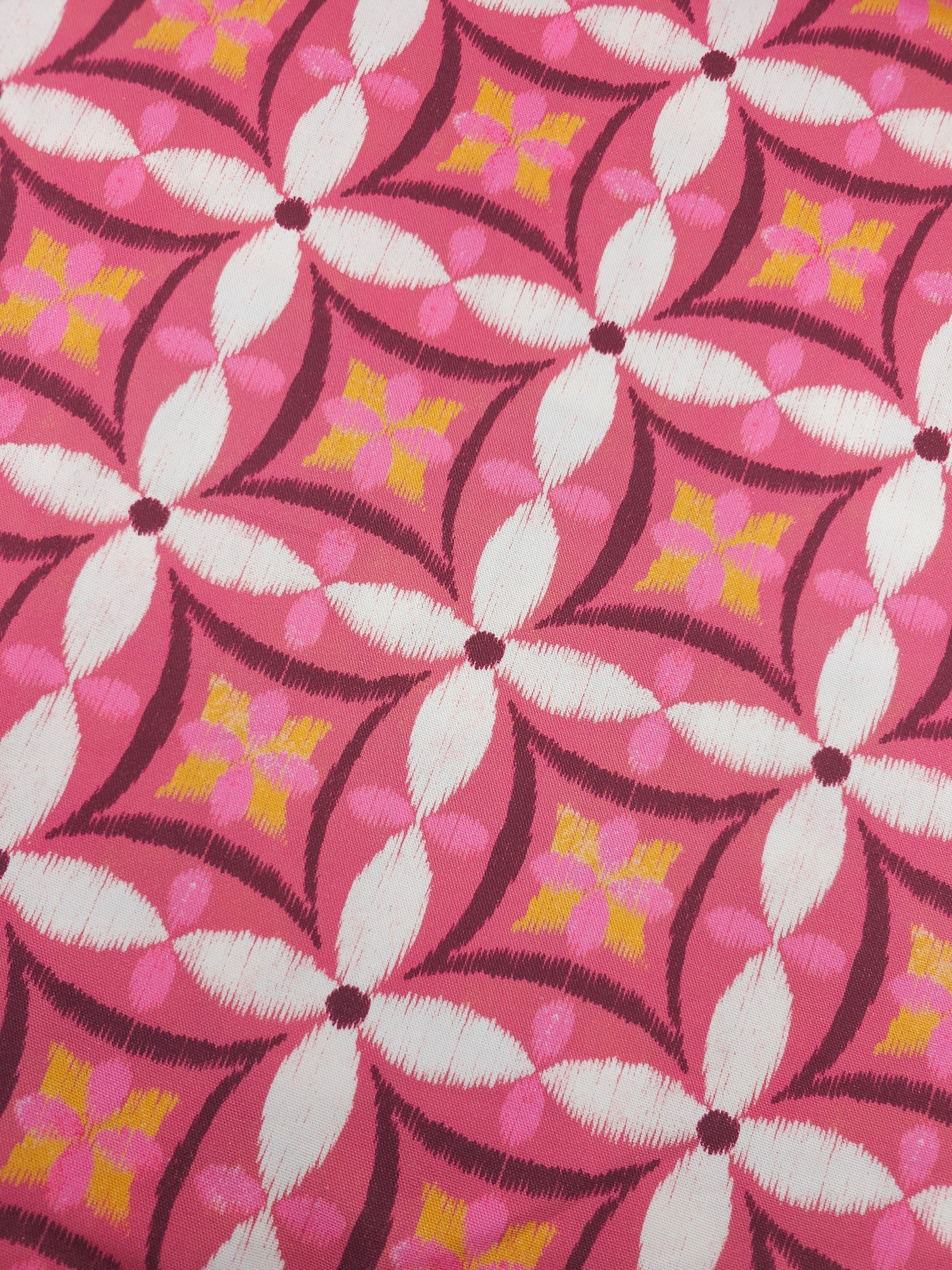 Pink/Grape Tapestry Abstract Lightweight Canvas Cotton