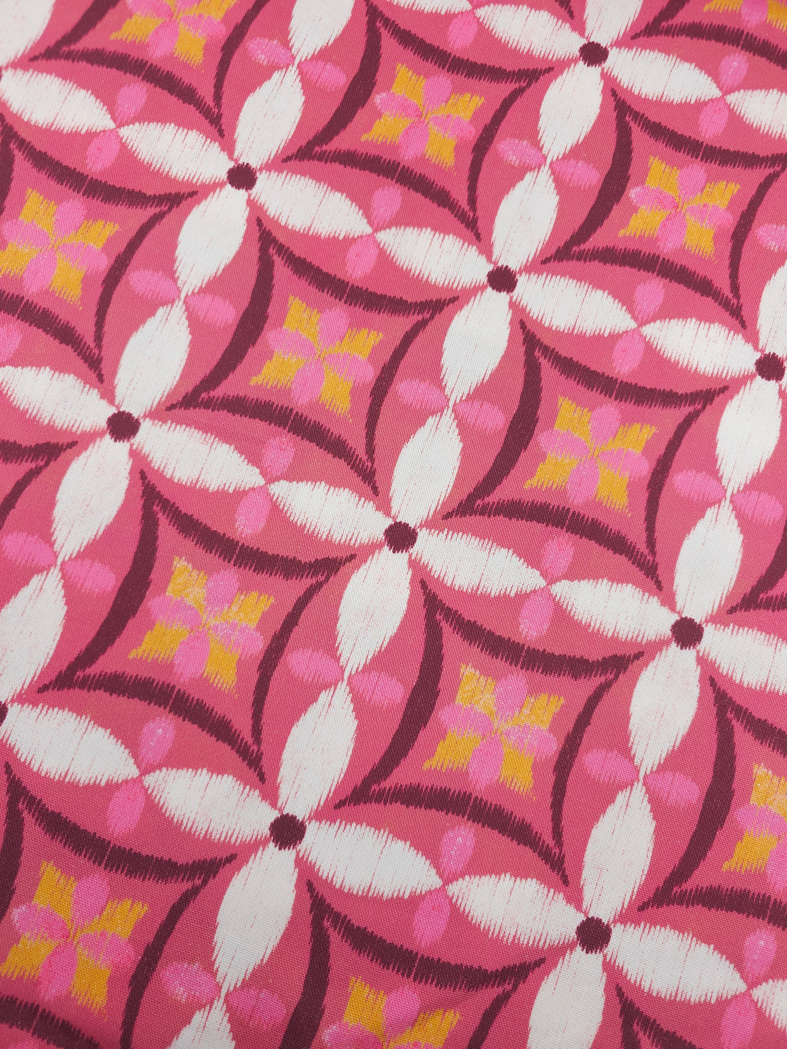 Pink/Grape Tapestry Abstract Lightweight Canvas Cotton