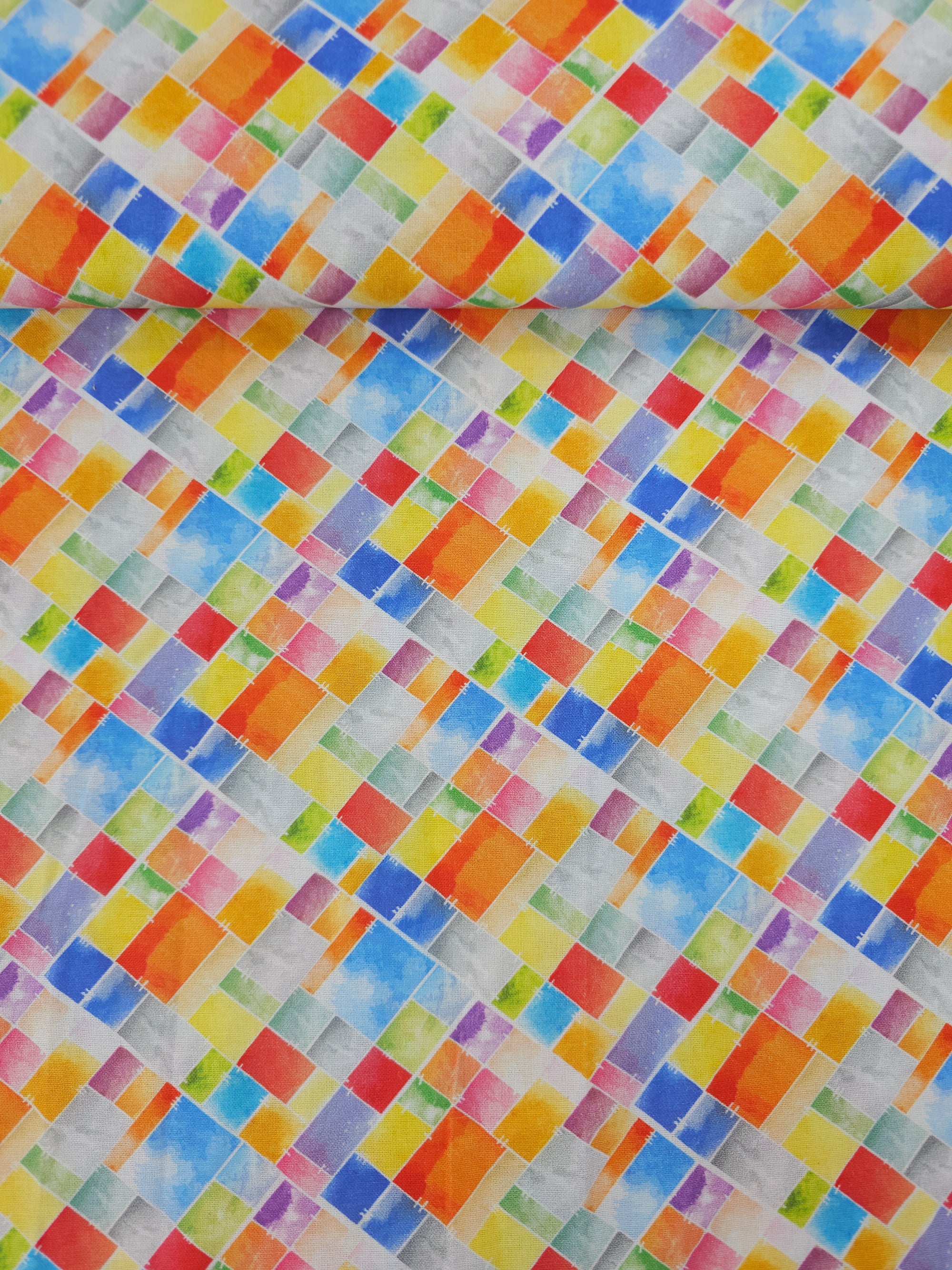 Multicolour Geometric Rectangle 100% Cotton- Joann x Brad Kisner