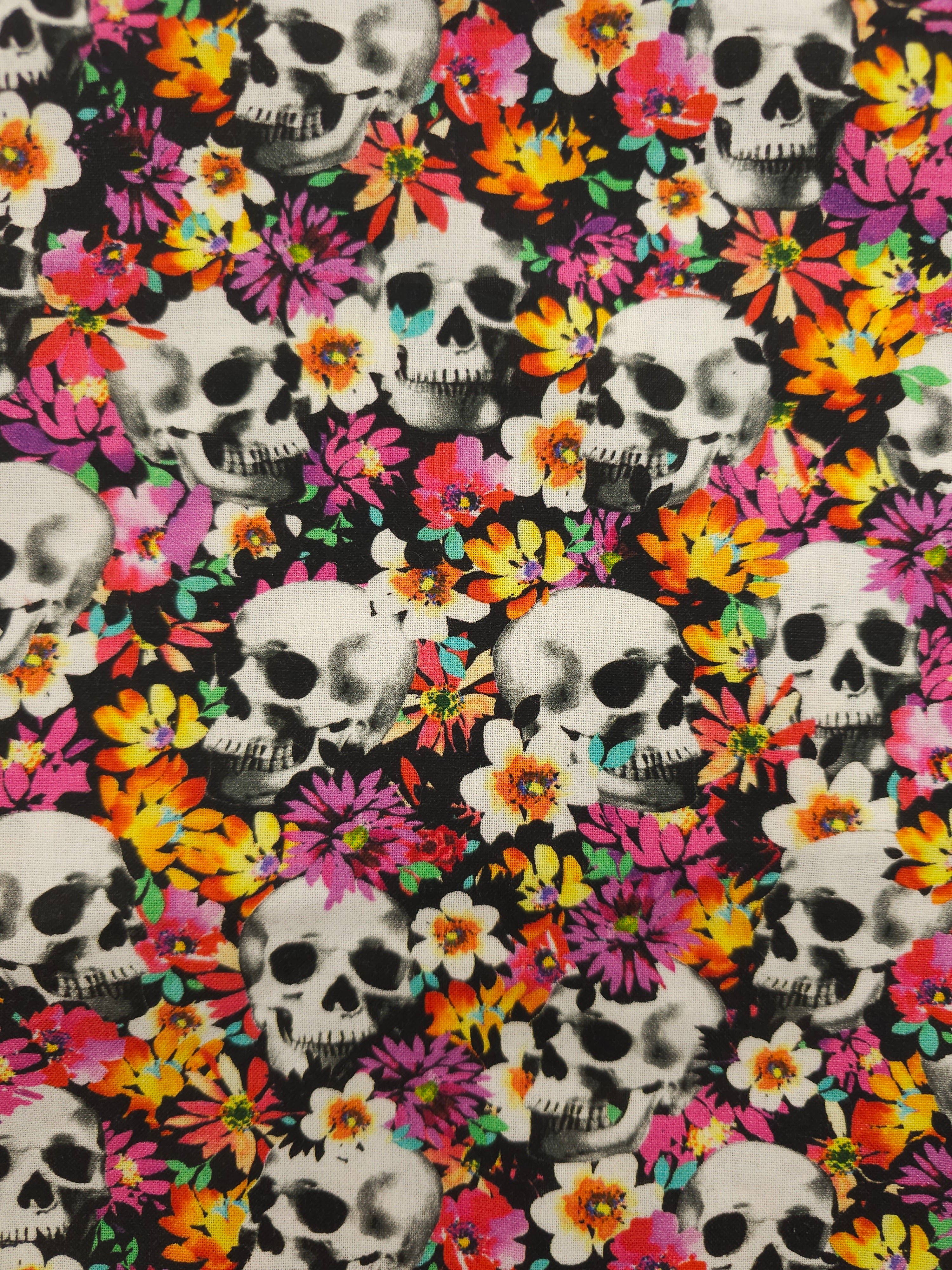 Floral Skull 100% Cotton (Various Sizes)