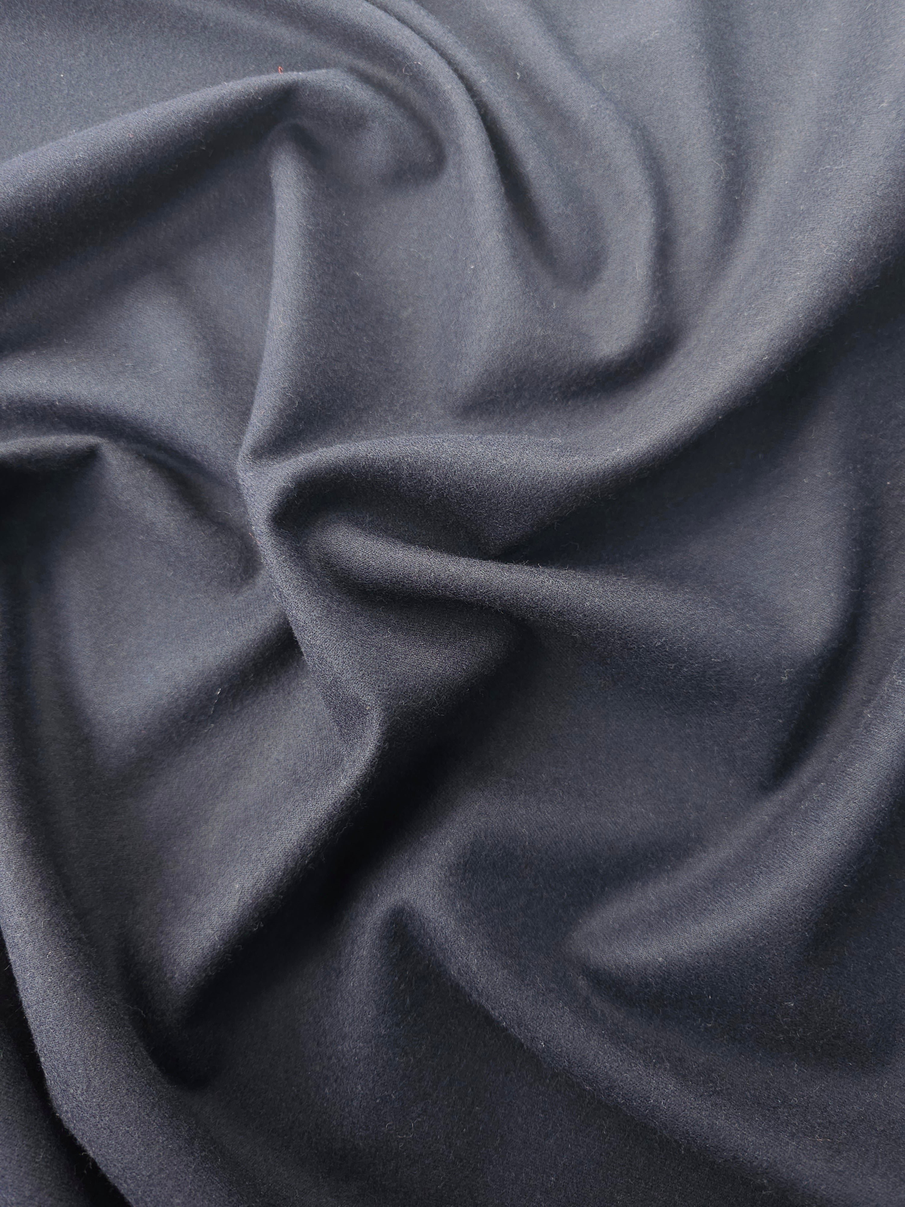 Dark Navy Brushed Cotton Poly Suiting