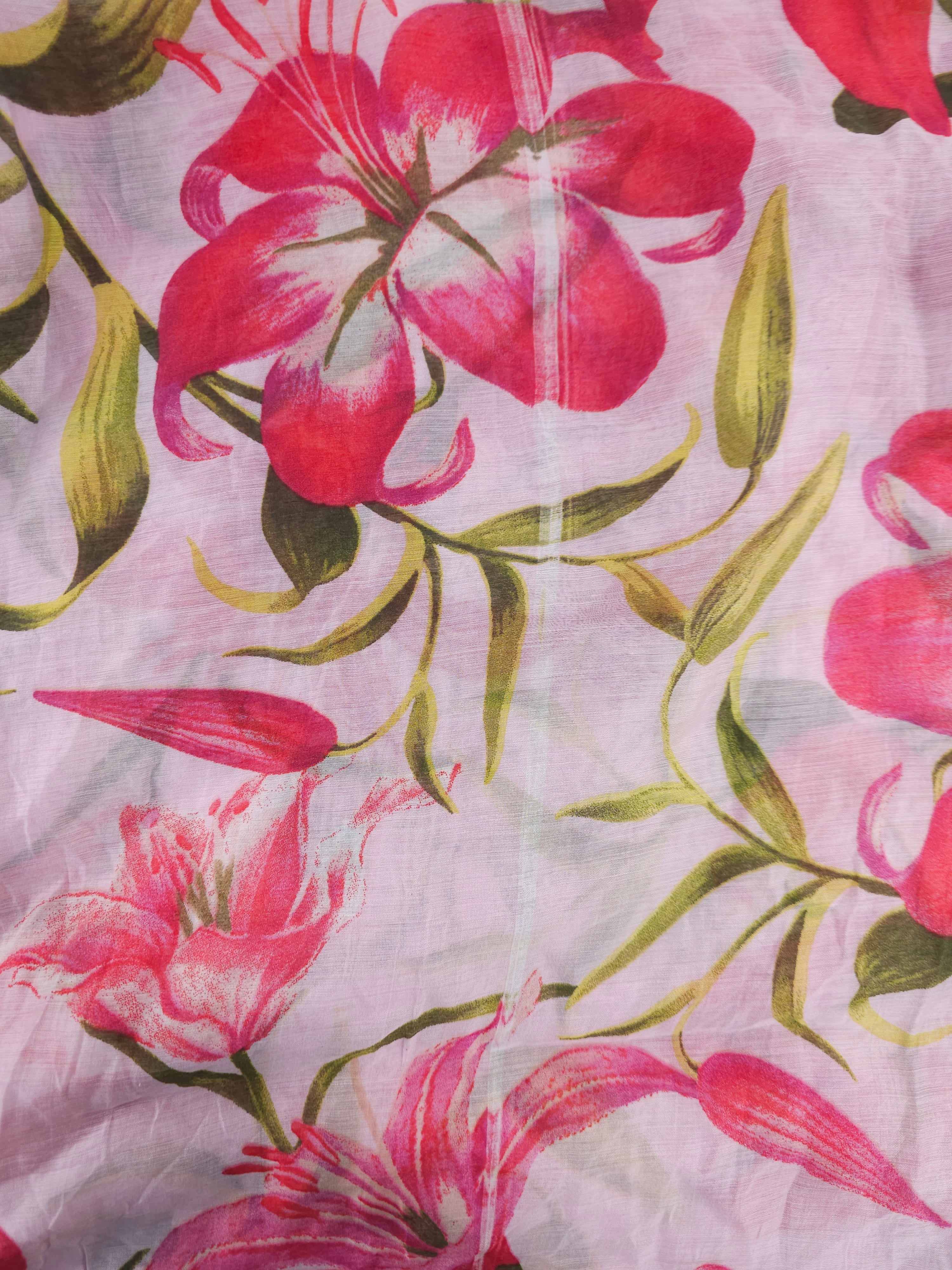 Pastel Floral Viscose Voile (Defect) - 4.8m Piece