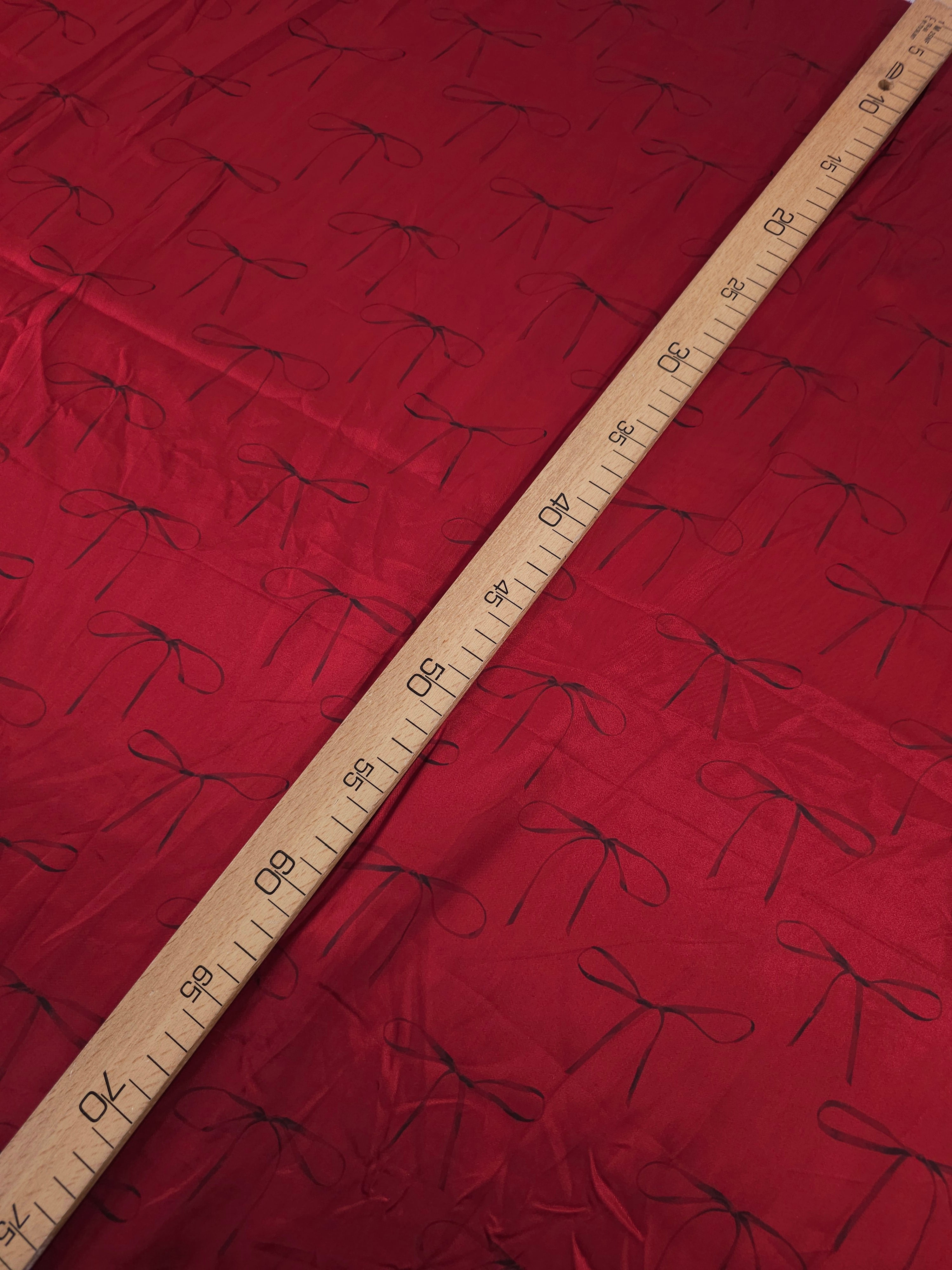 Deep Red Bow Flutter Viscose Satin
