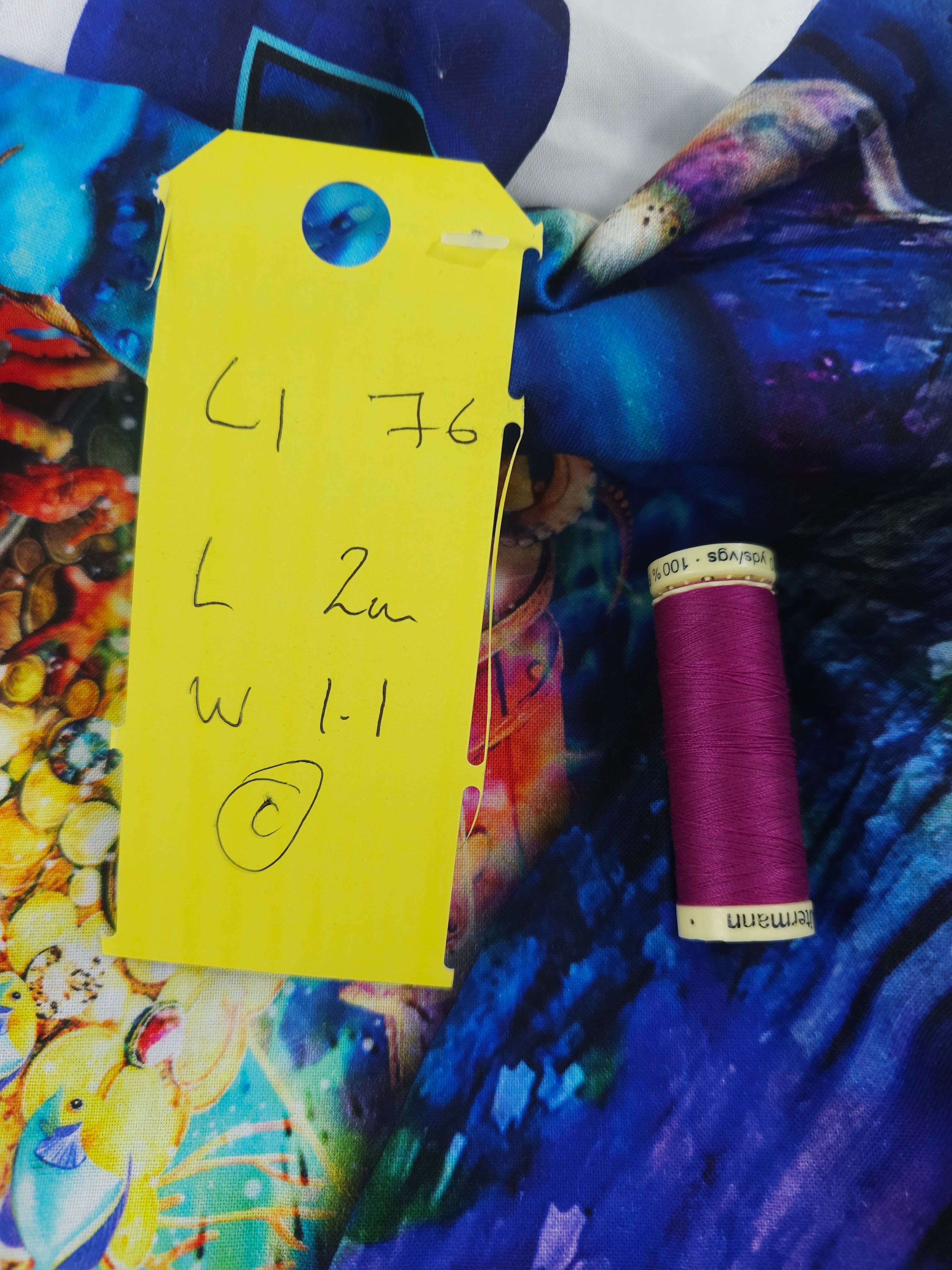 Rainbow mermaid Cotton- 2m piece
