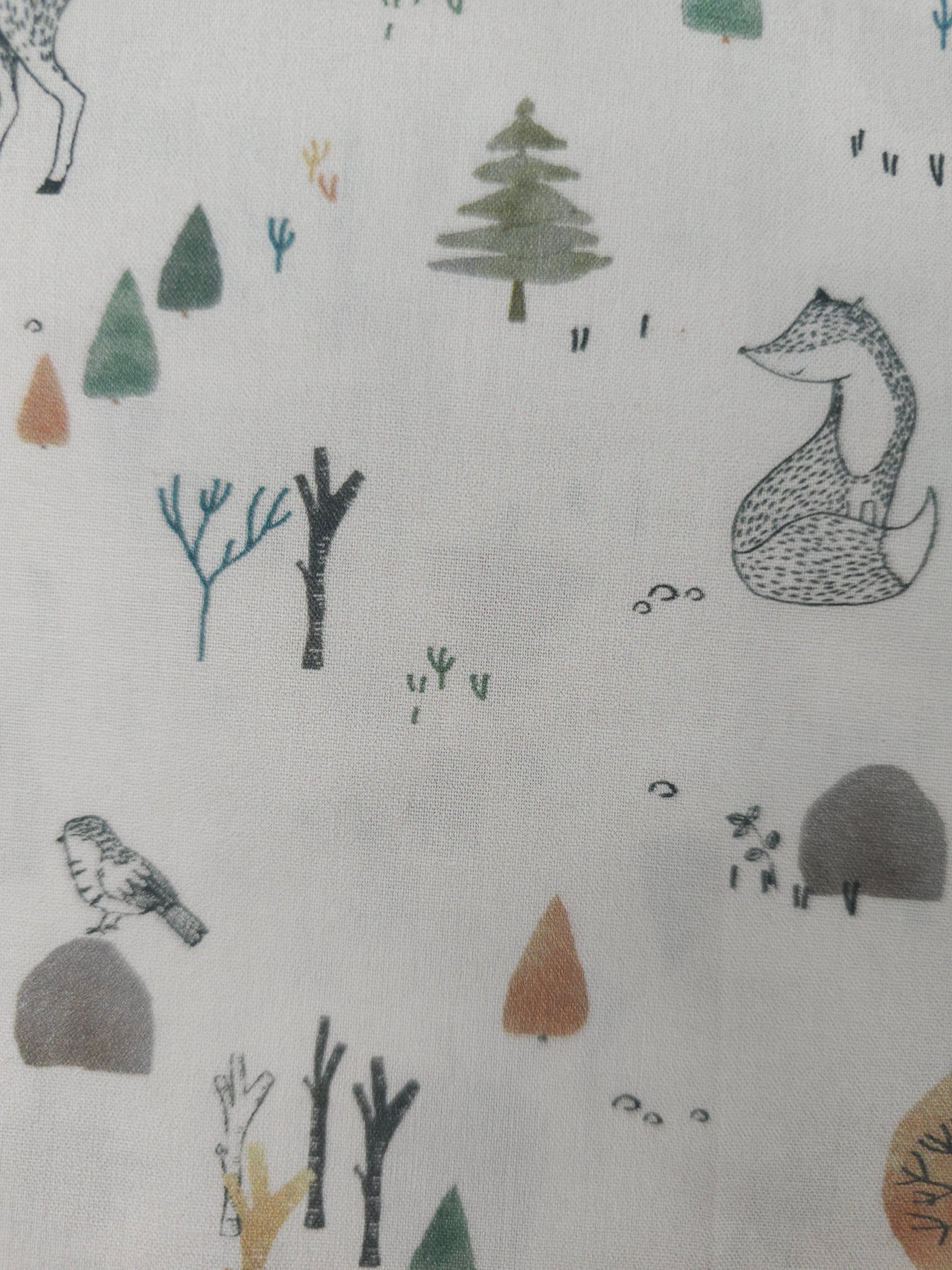 Natural woodland Cotton- 3m piece
