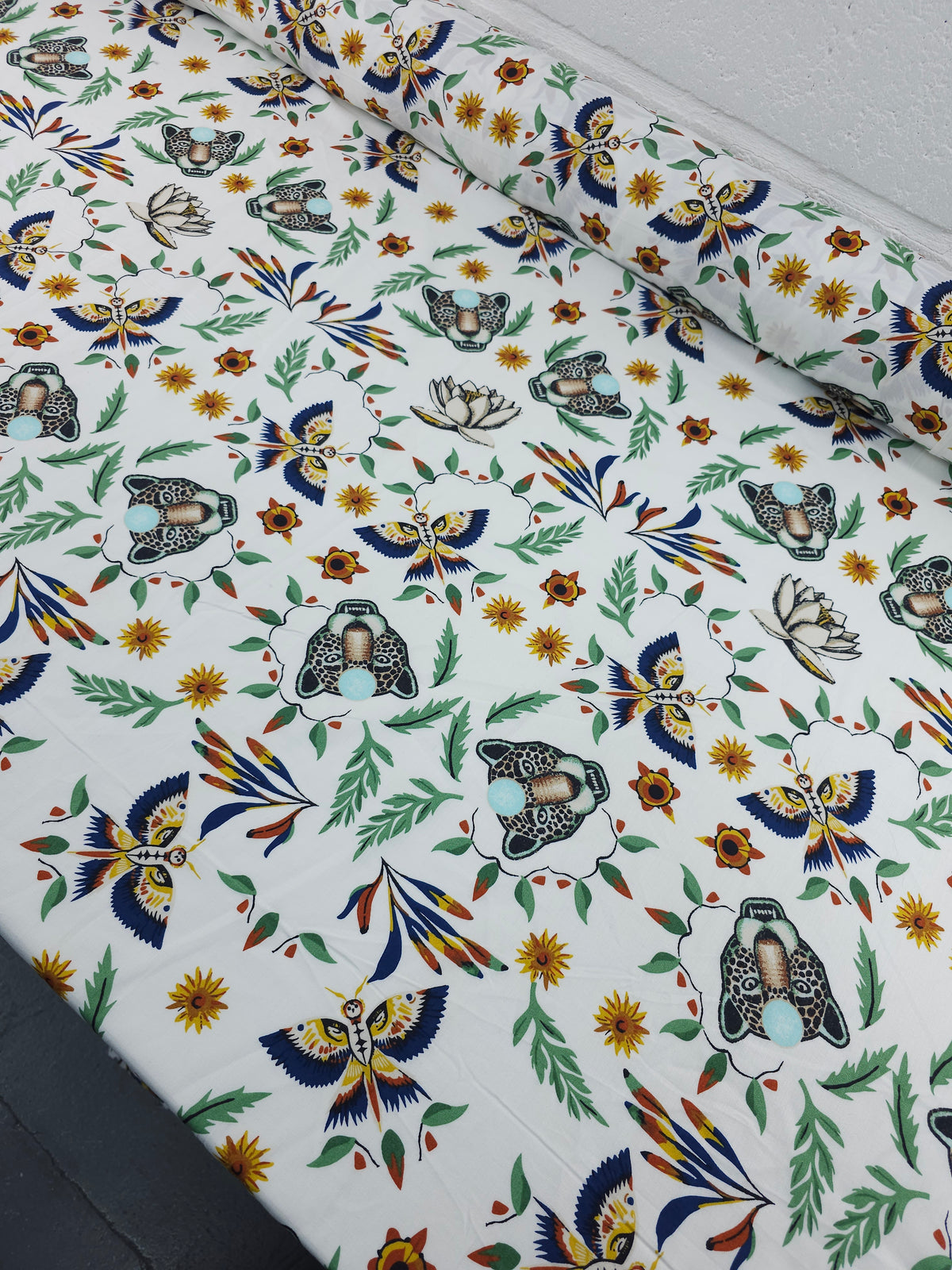 Leopard Bird Floral Symmetry Cotton - Anthropologie