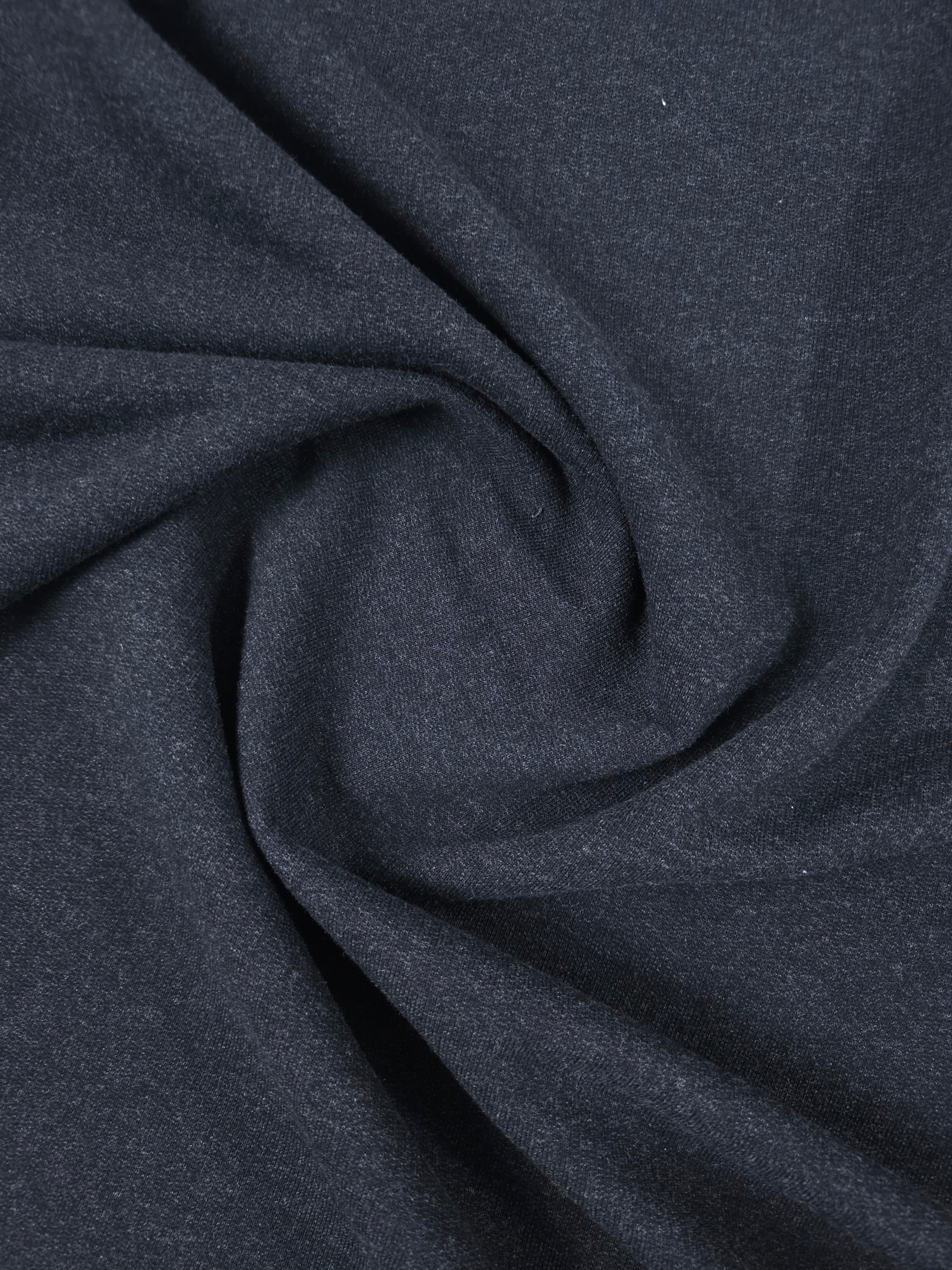 Charcoal Black Loopback Terry