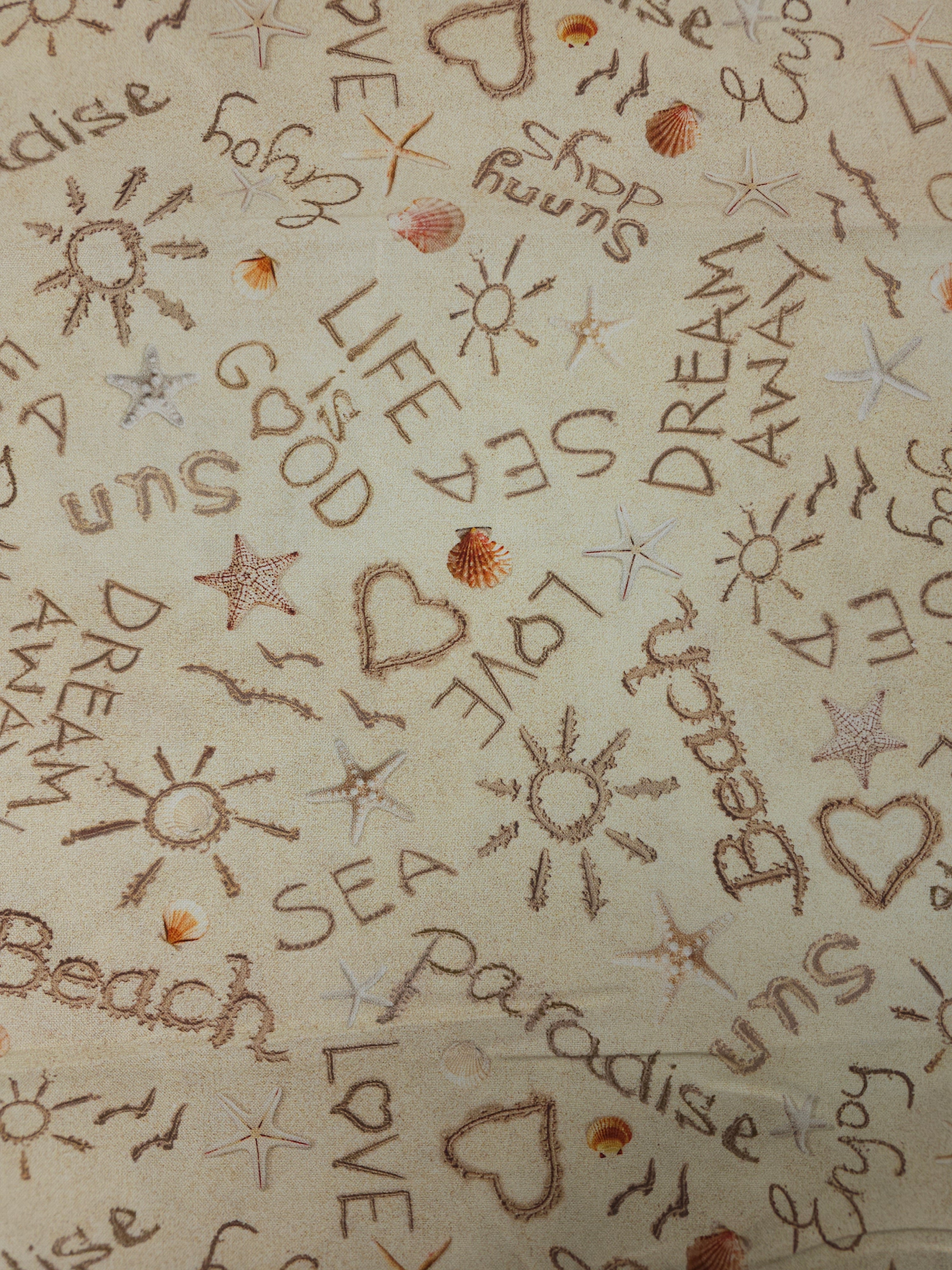 Sandy Beach Script 100% Cotton
