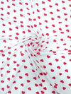 White/Red Heart Viscose Jersey