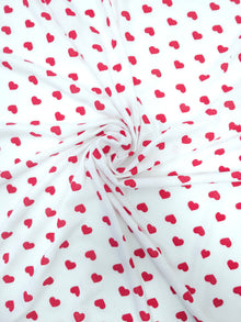  White/Red Heart Viscose Jersey