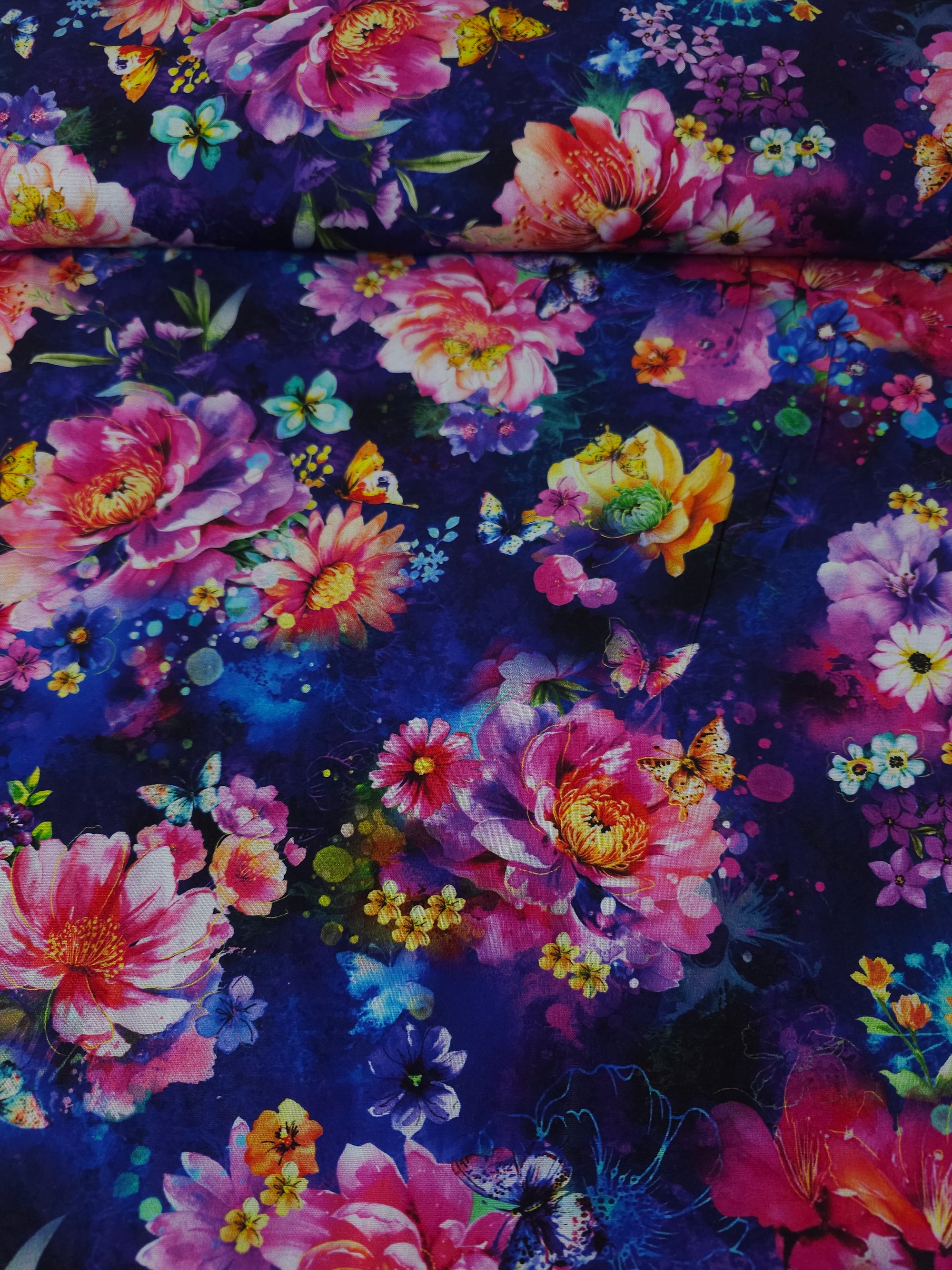 Luminous Floral Fantasia 100% Cotton