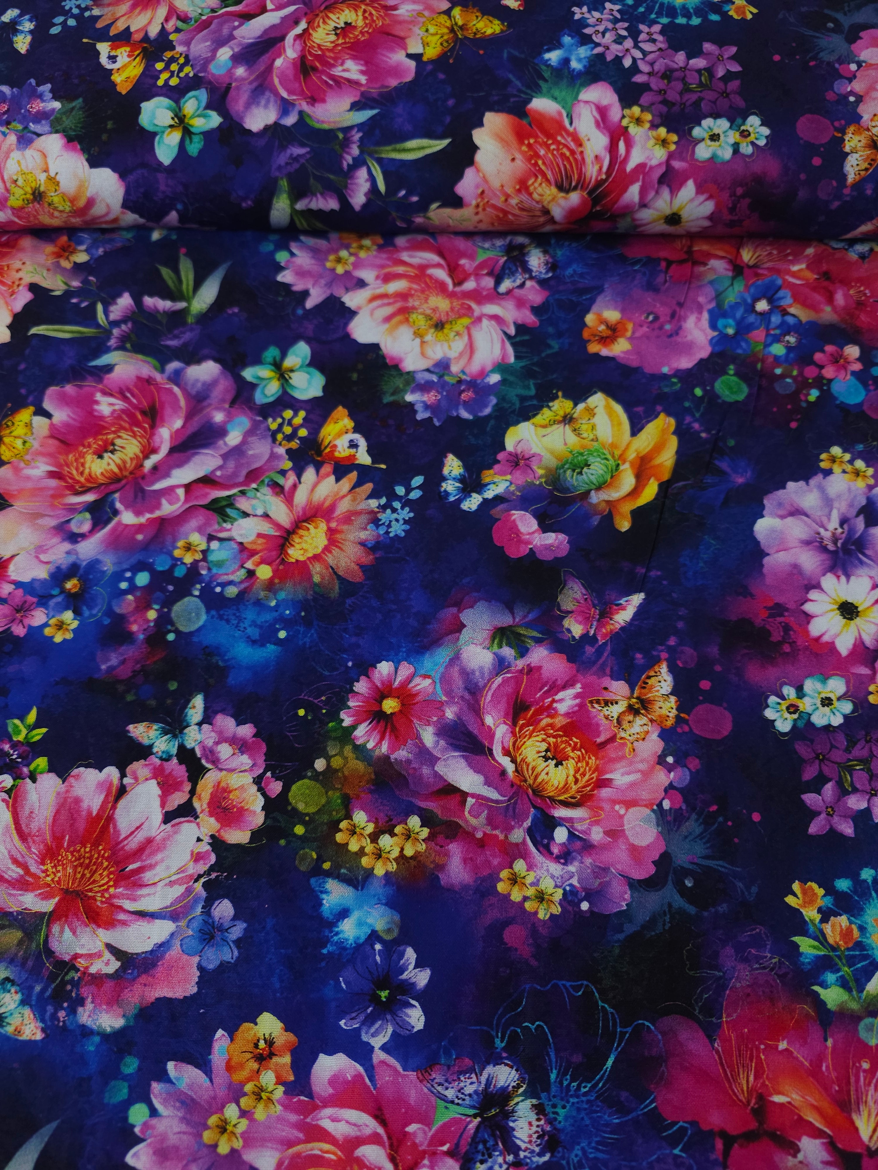 Luminous Floral Fantasia 100% Cotton
