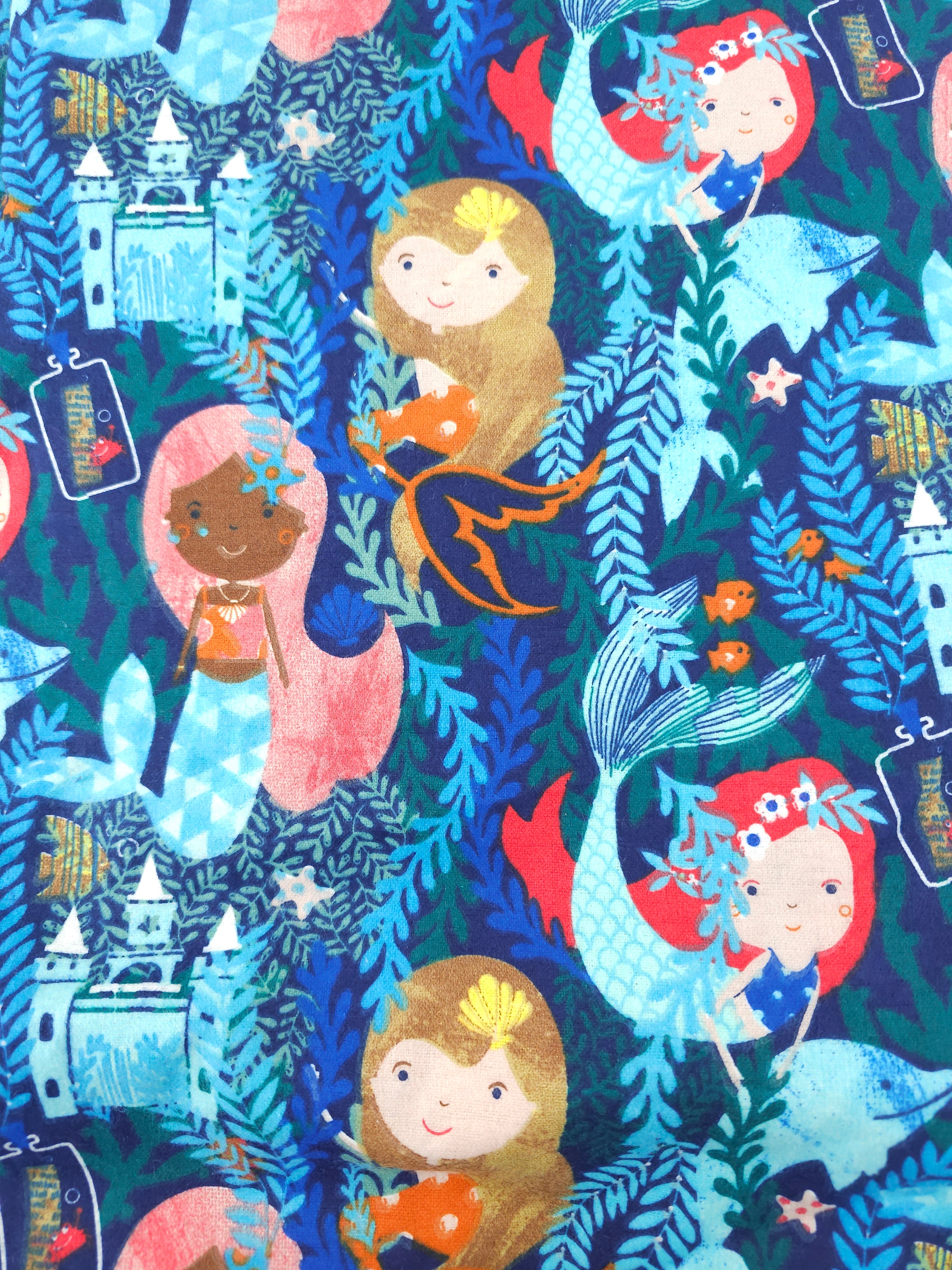 Mermaid Castles Cotton flannel- 2.9m piece