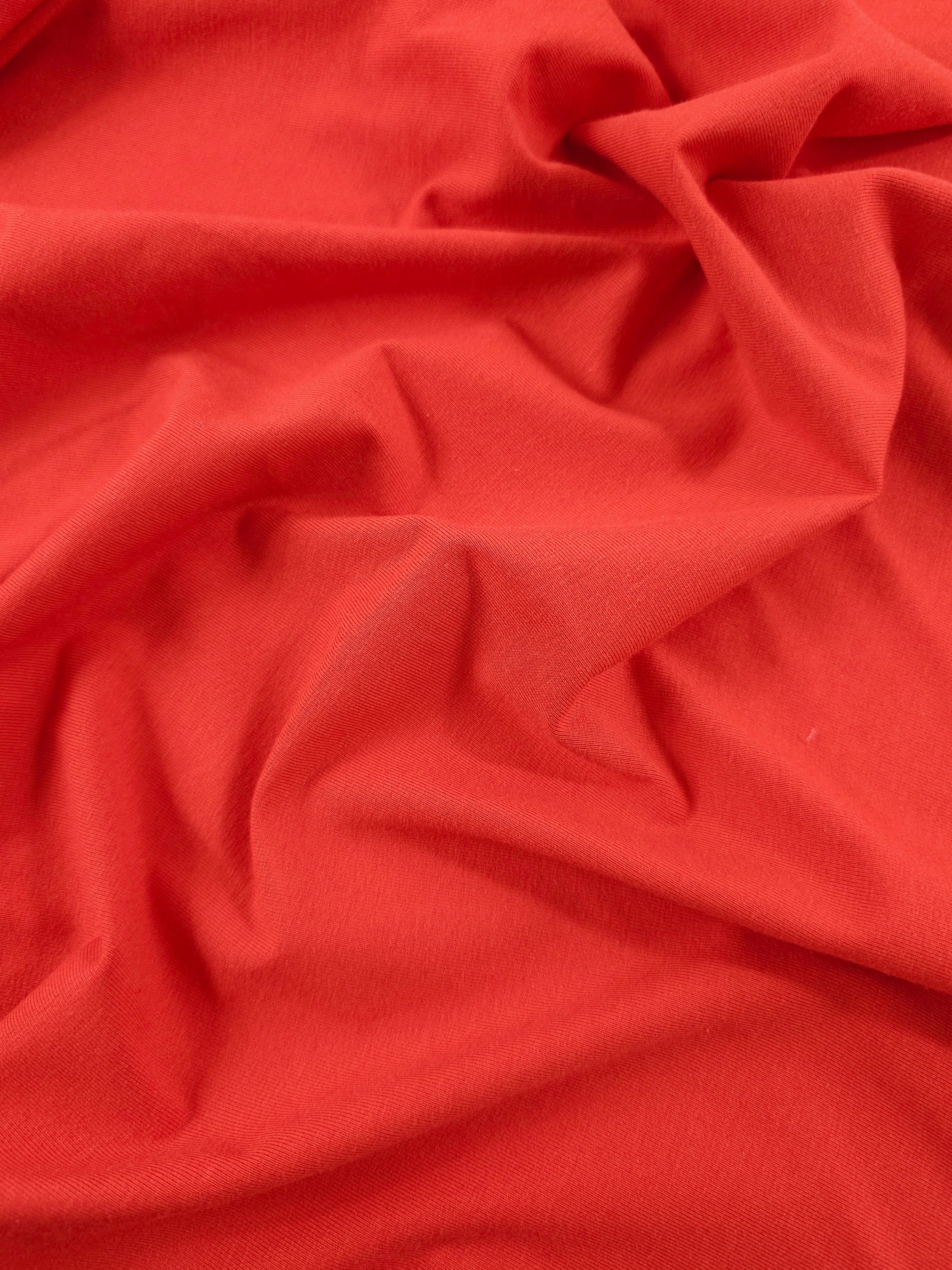 Orangey Red Organic Bamboo Cotton Jersey