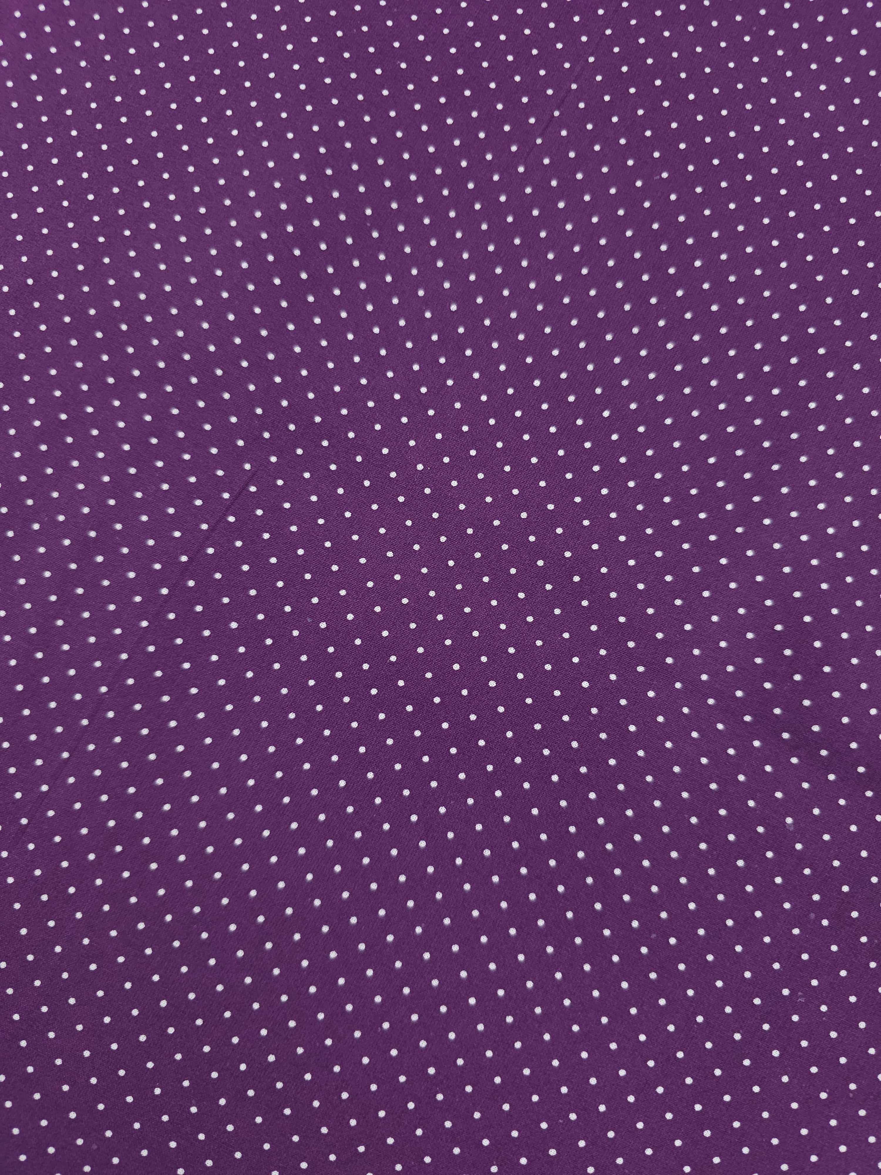 Deep Plum Micro Polka Dot 100% Cotton 57”