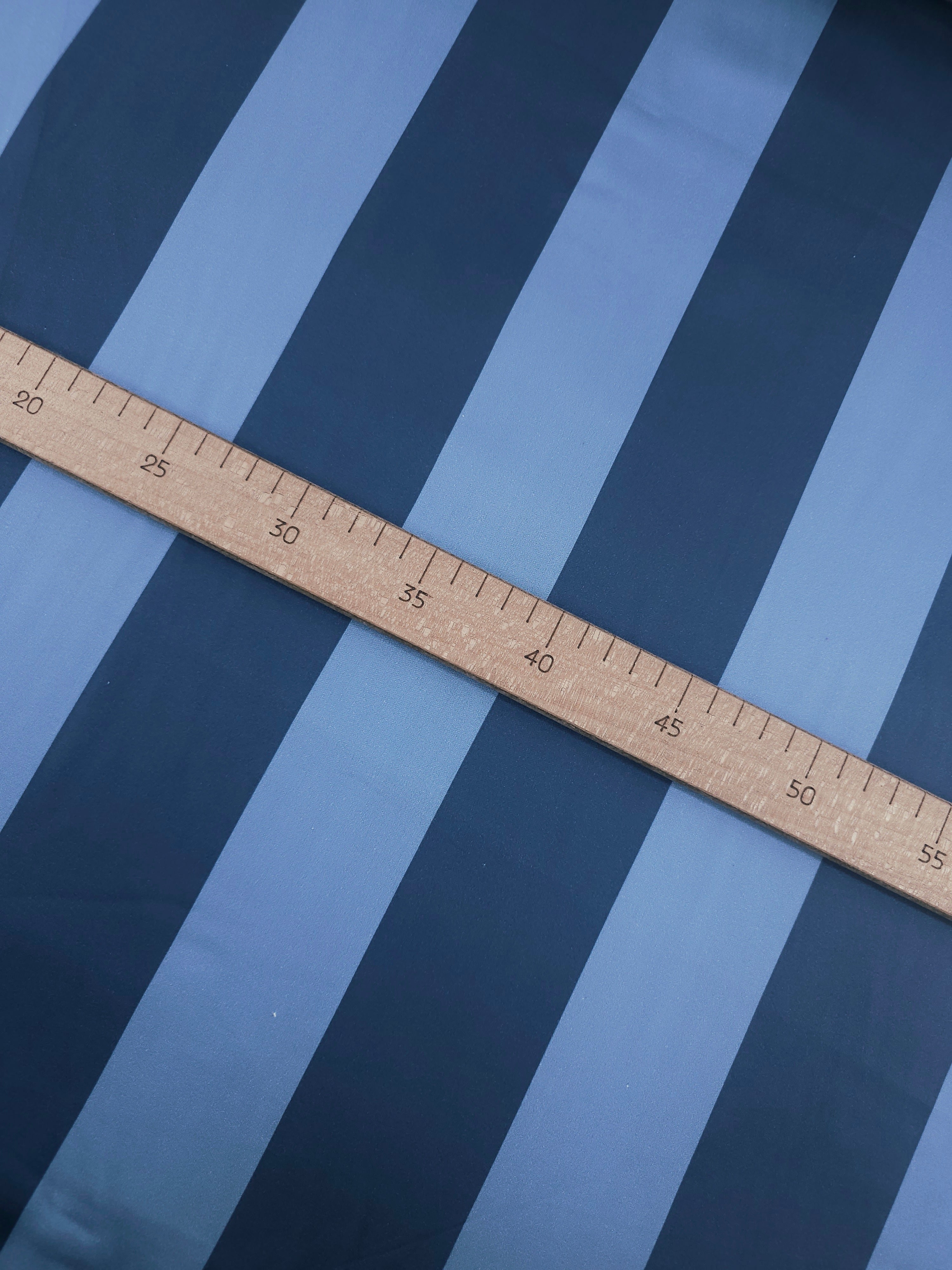 Powder Blue/Hale Navy Block Stripe Cotton Sateen 118" *EXTRA WIDE*