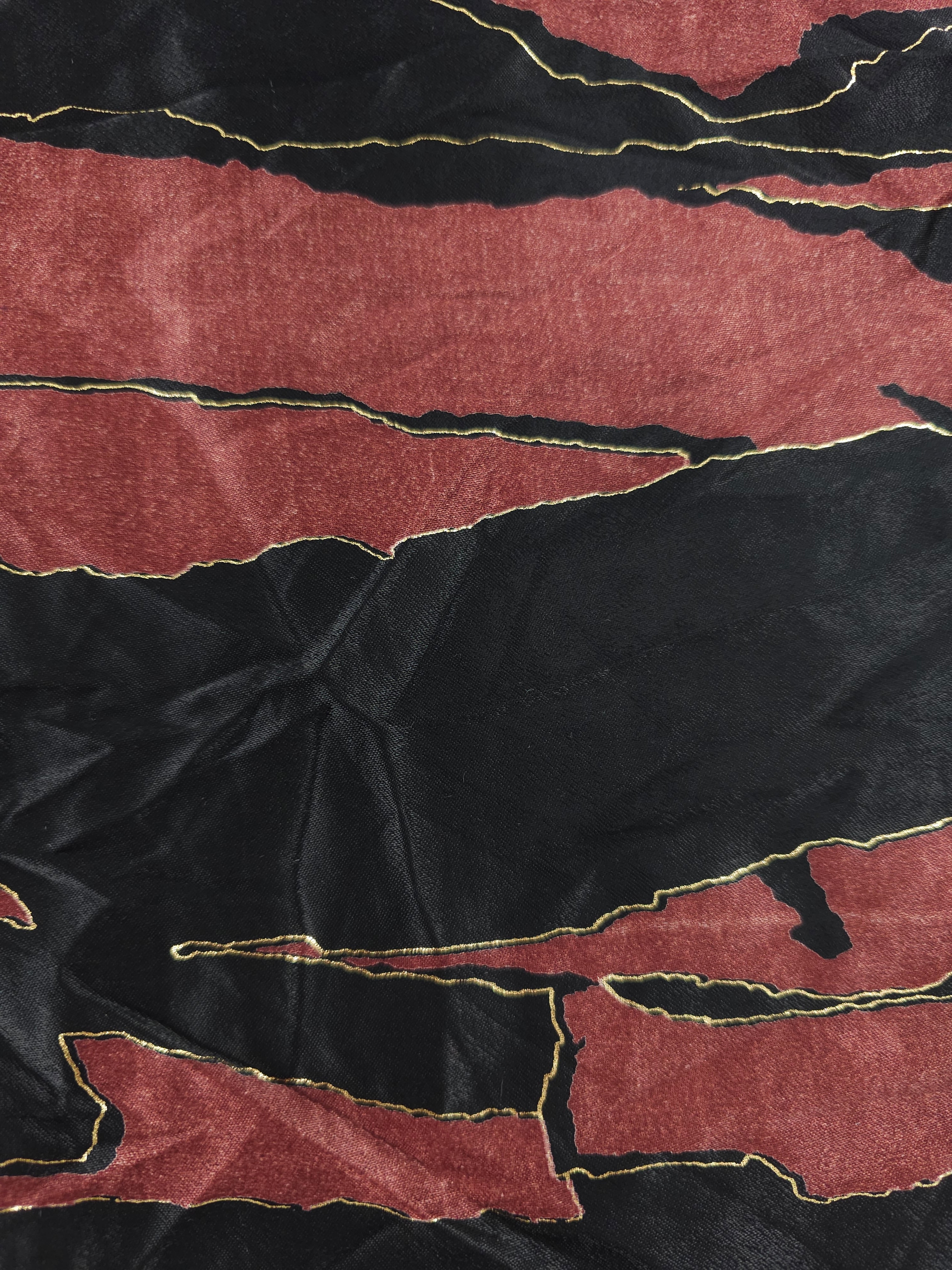 Gold edging Viscose sateen- 1.6m piece