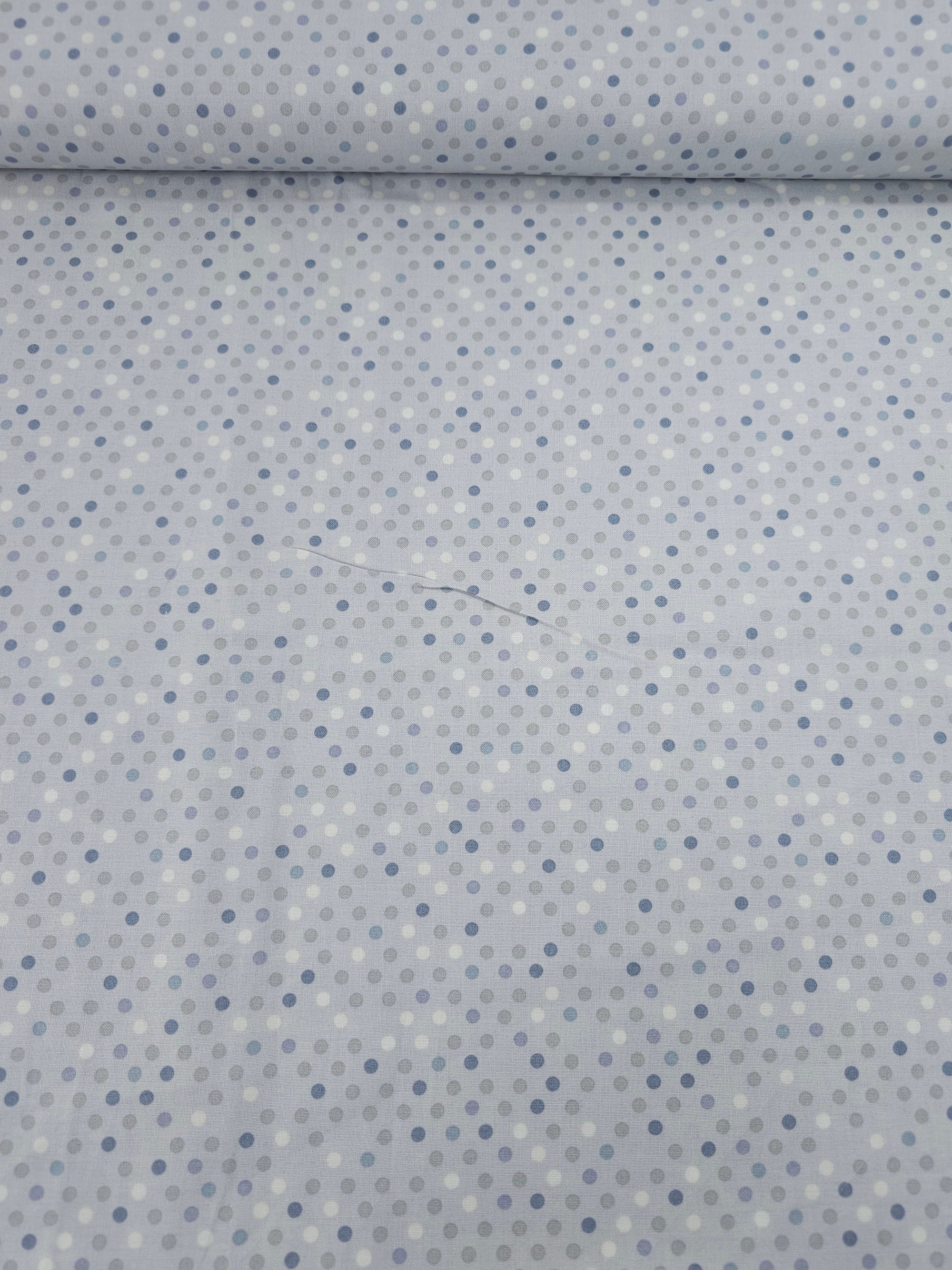 Grey Irregular Polka 100% Cotton