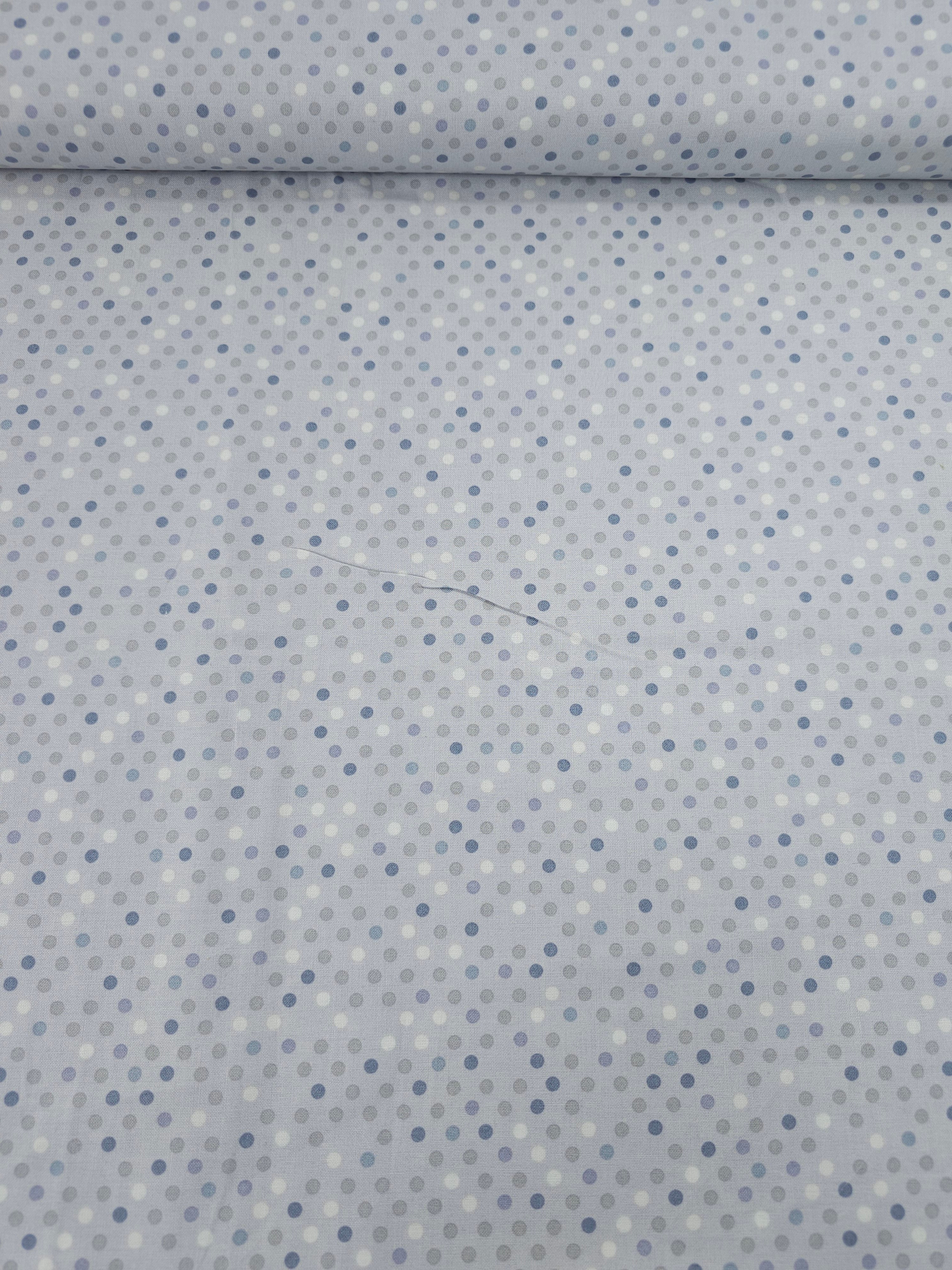 Grey Irregular Polka 100% Cotton