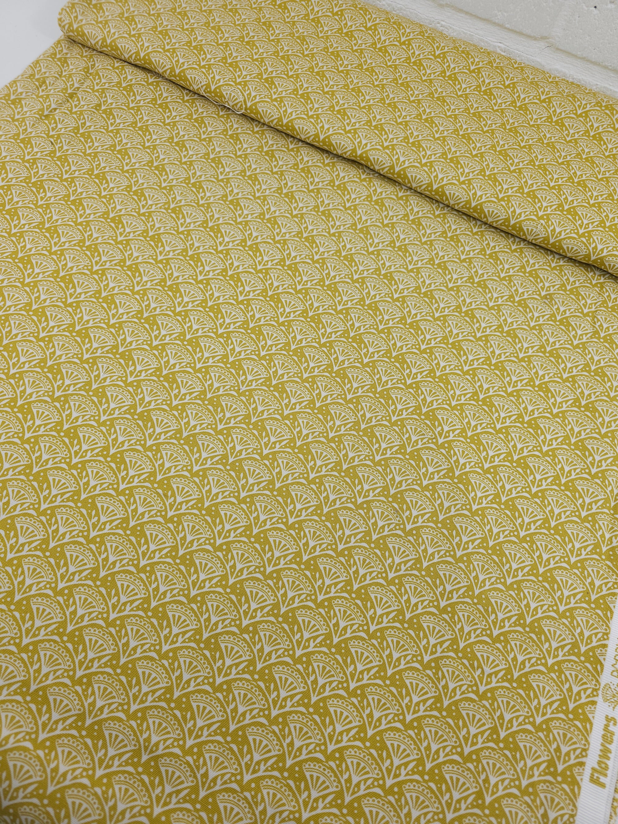 Light Mustard Petal Scallop Lightweight Canvas Cotton