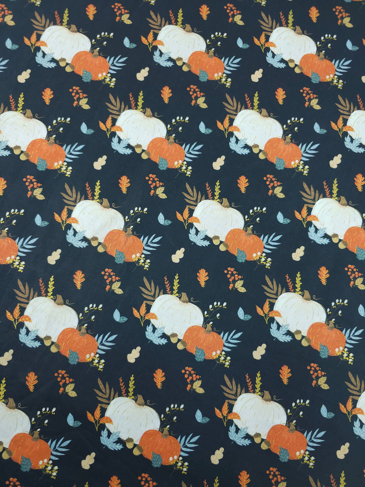 Autumnal Pumpkin Field 100% Cotton