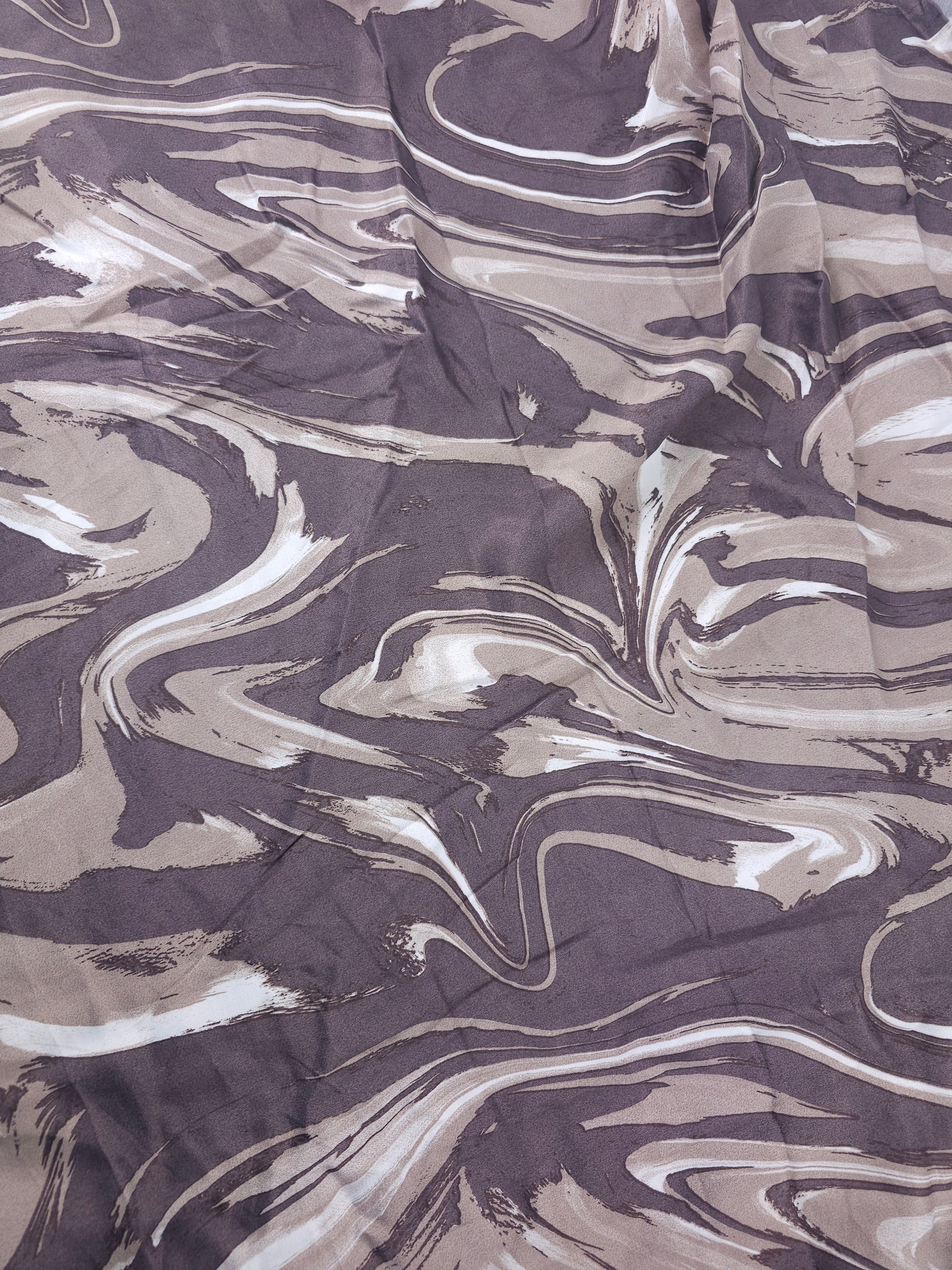 Chocolate swirl Viscose satin- 1.7m
