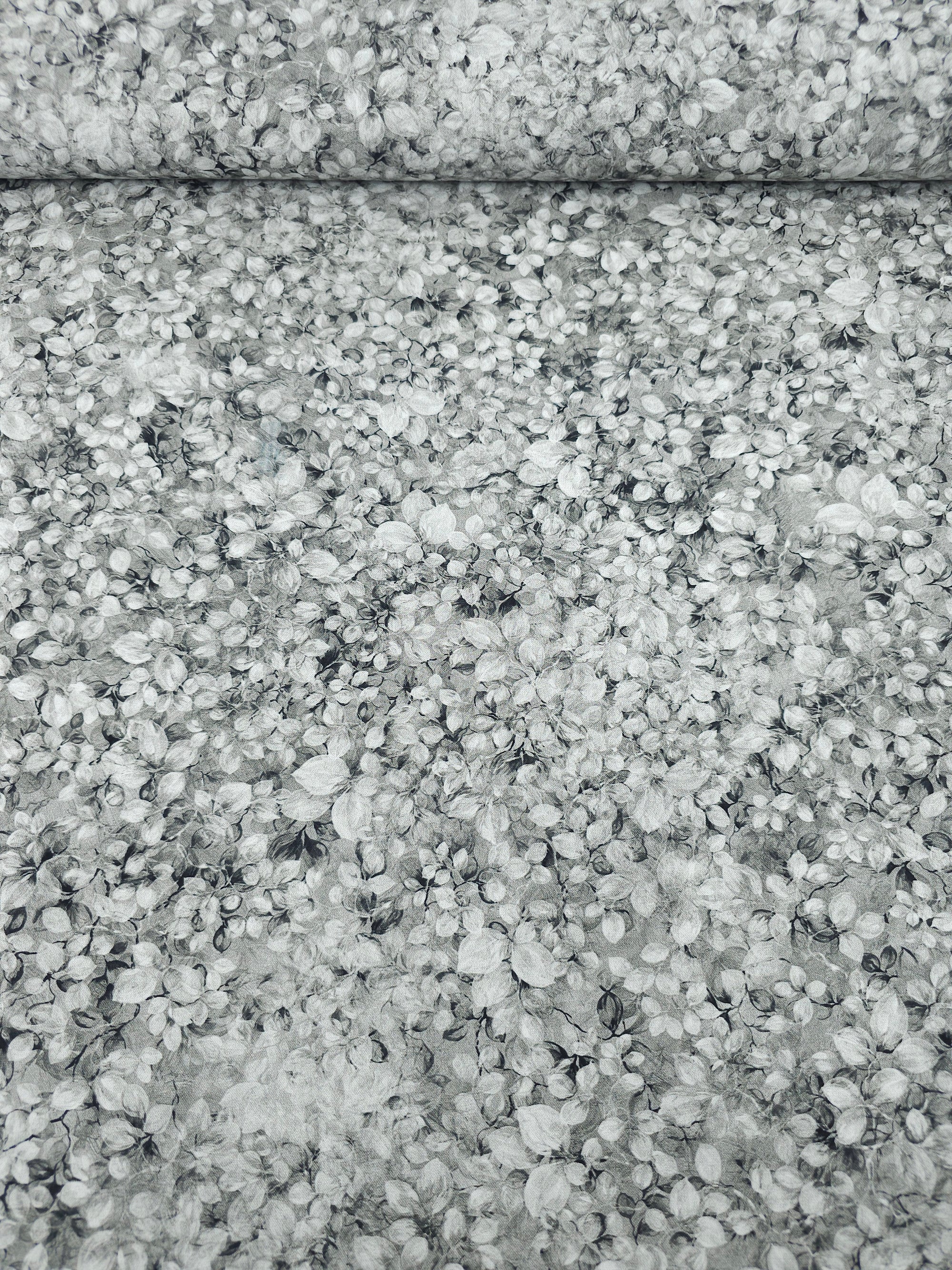Grey Foilage Petal 100% Cotton 104" *EXTRA WIDE*
