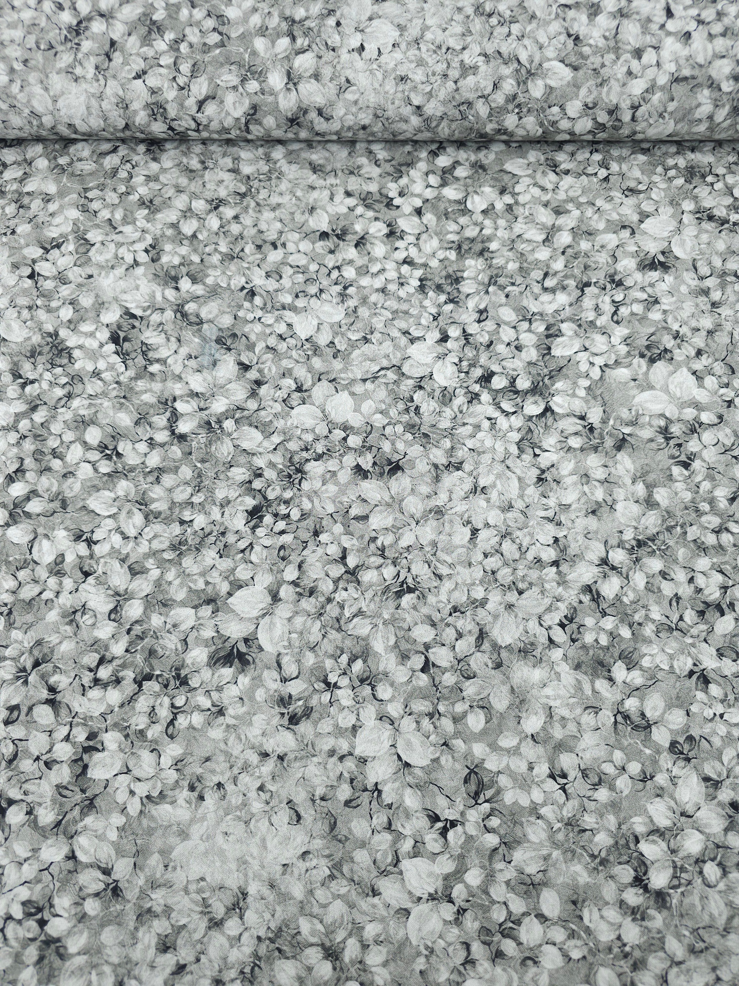 Grey Foilage Petal 100% Cotton 104" *EXTRA WIDE*