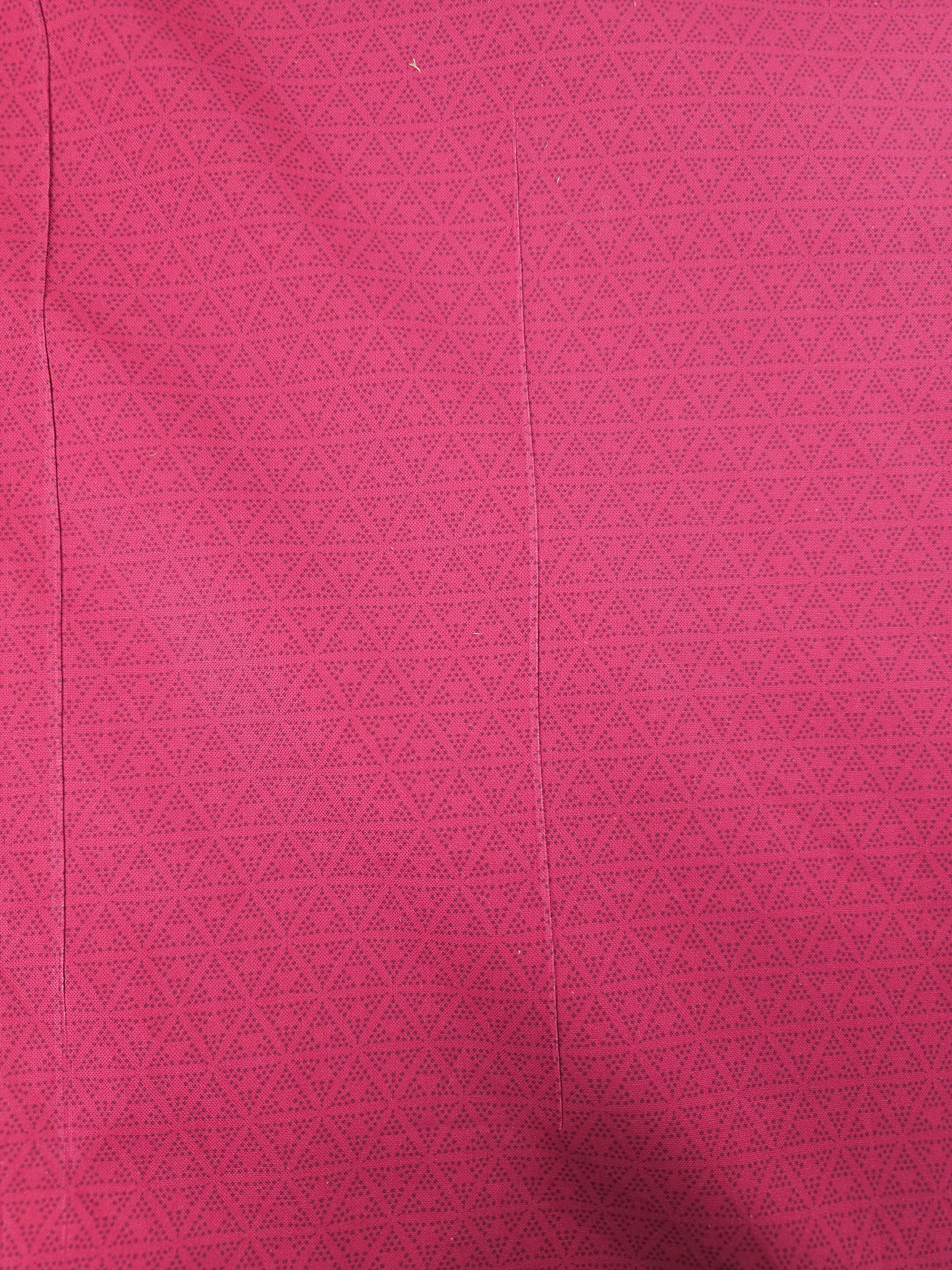 Cerise Pink Abstract Dotty Triangles 100% Cotton