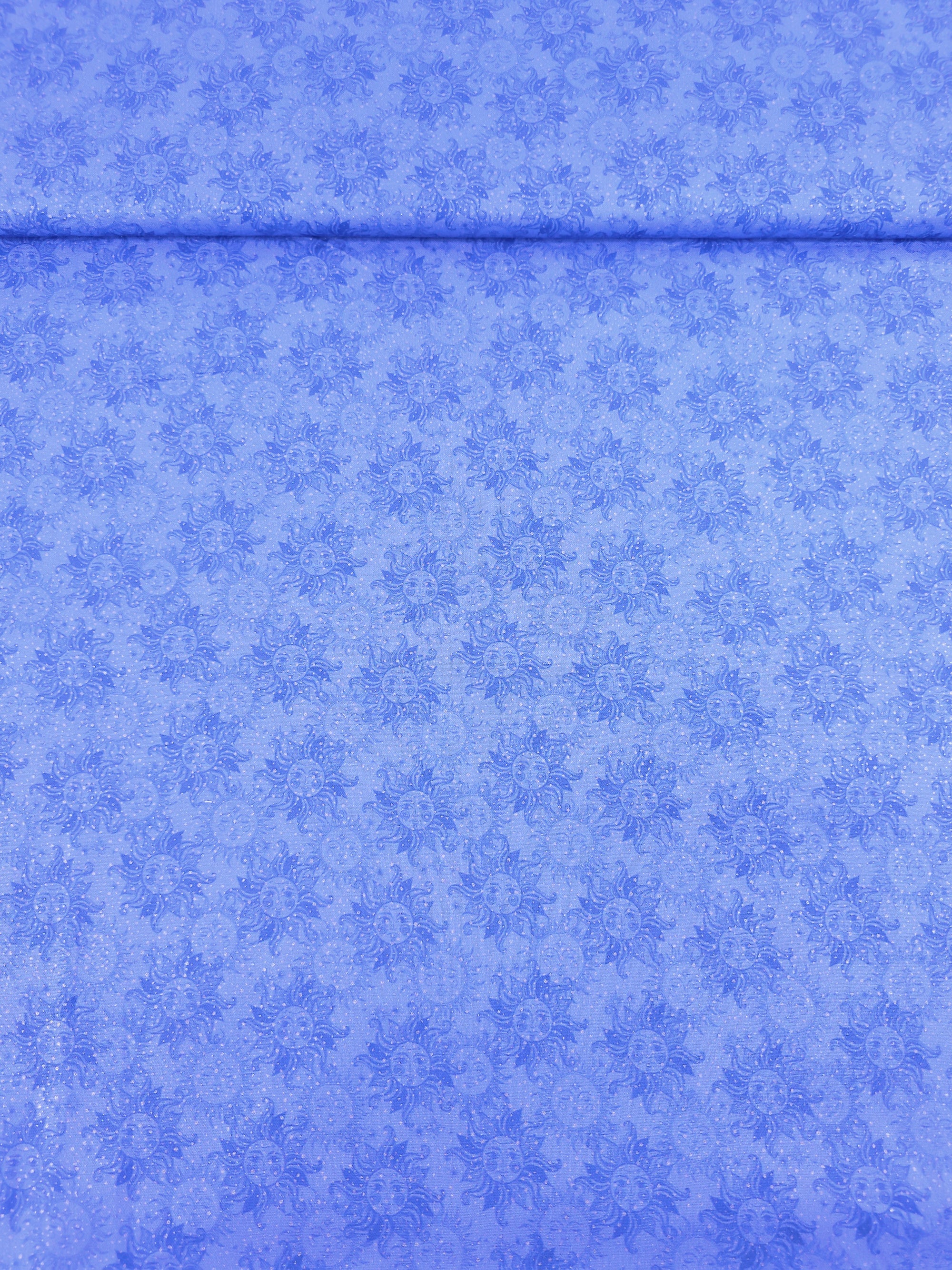 Periwinkle Blue/Silver Speckle Celestial Sun 100% Cotton - Benartex