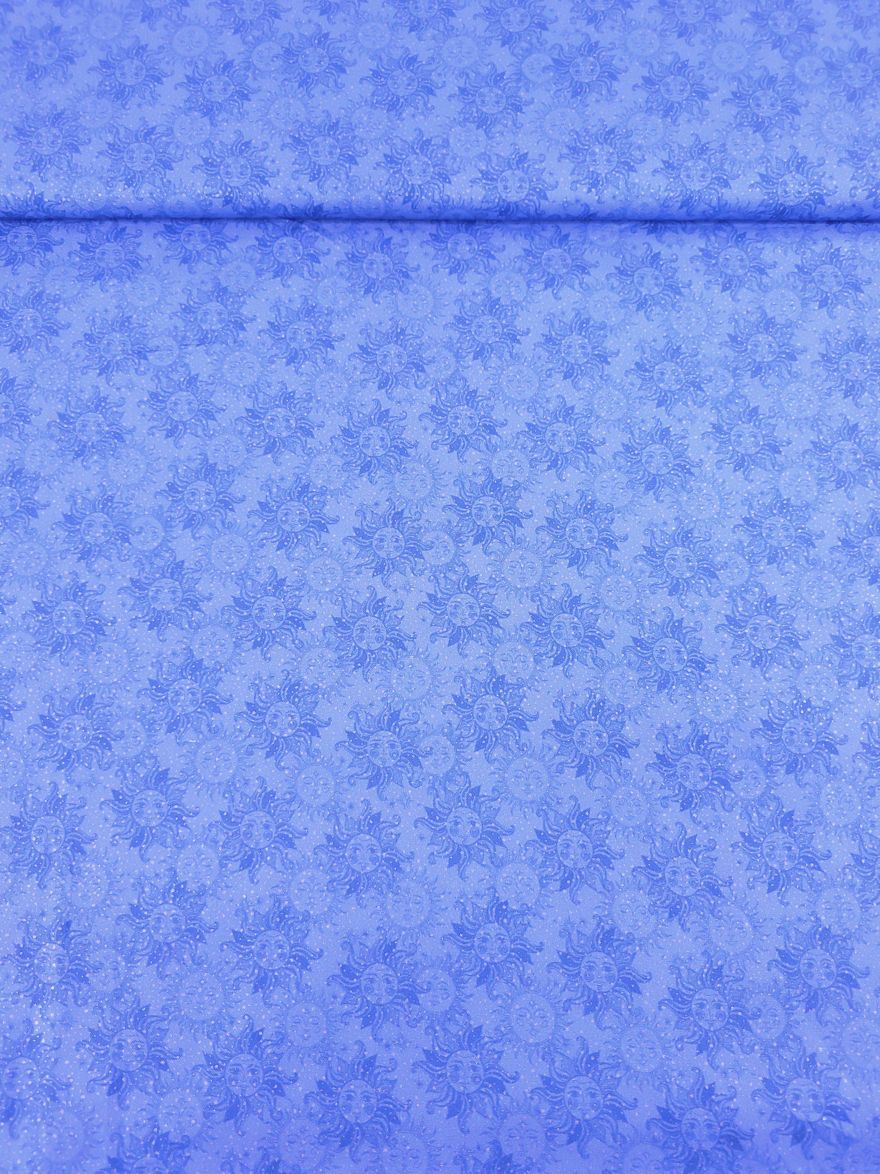 Periwinkle Blue/Silver Speckle Celestial Sun 100% Cotton - Benartex