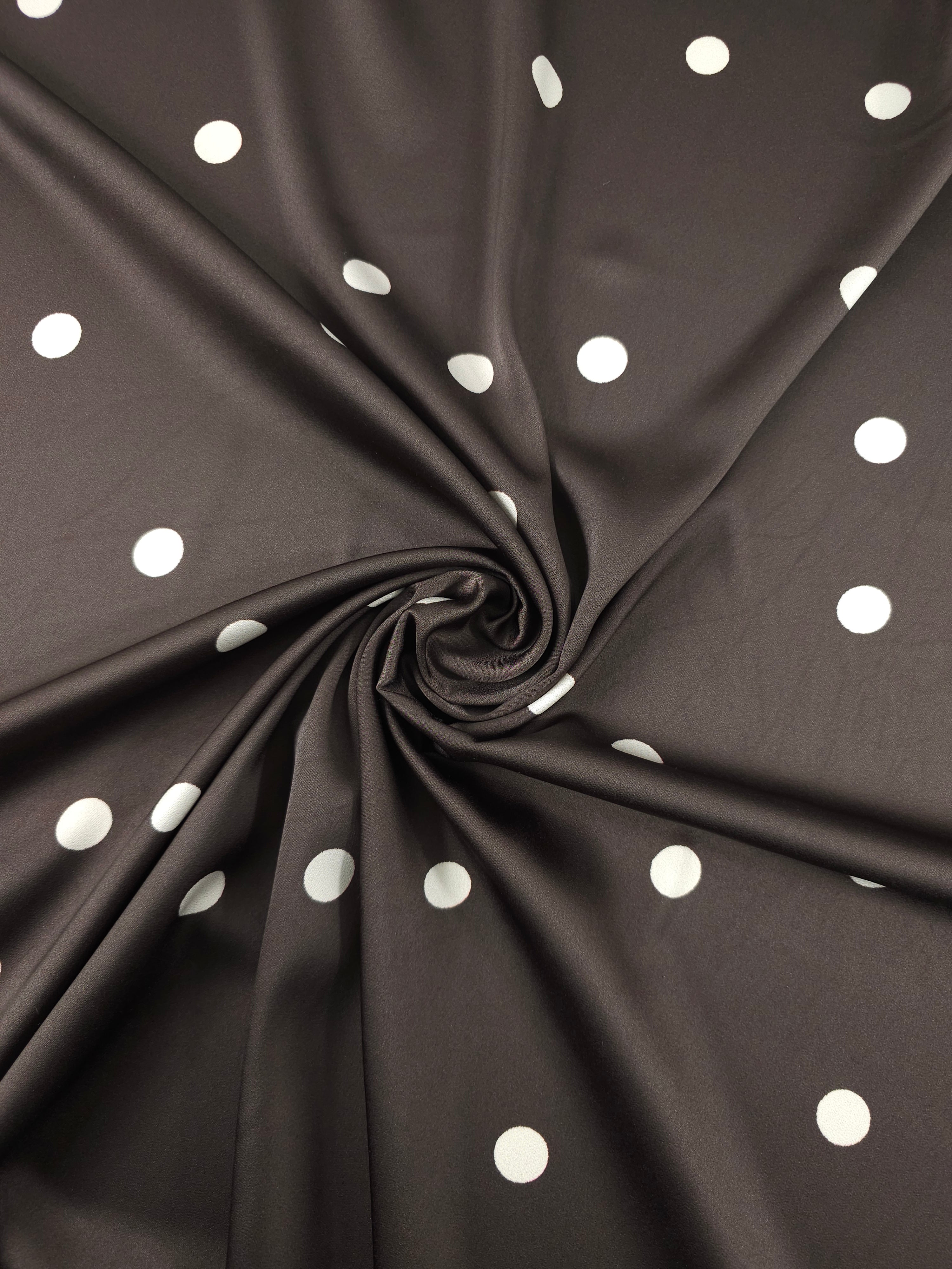 Dark Brown/Off-White Small Polka Dot Poly