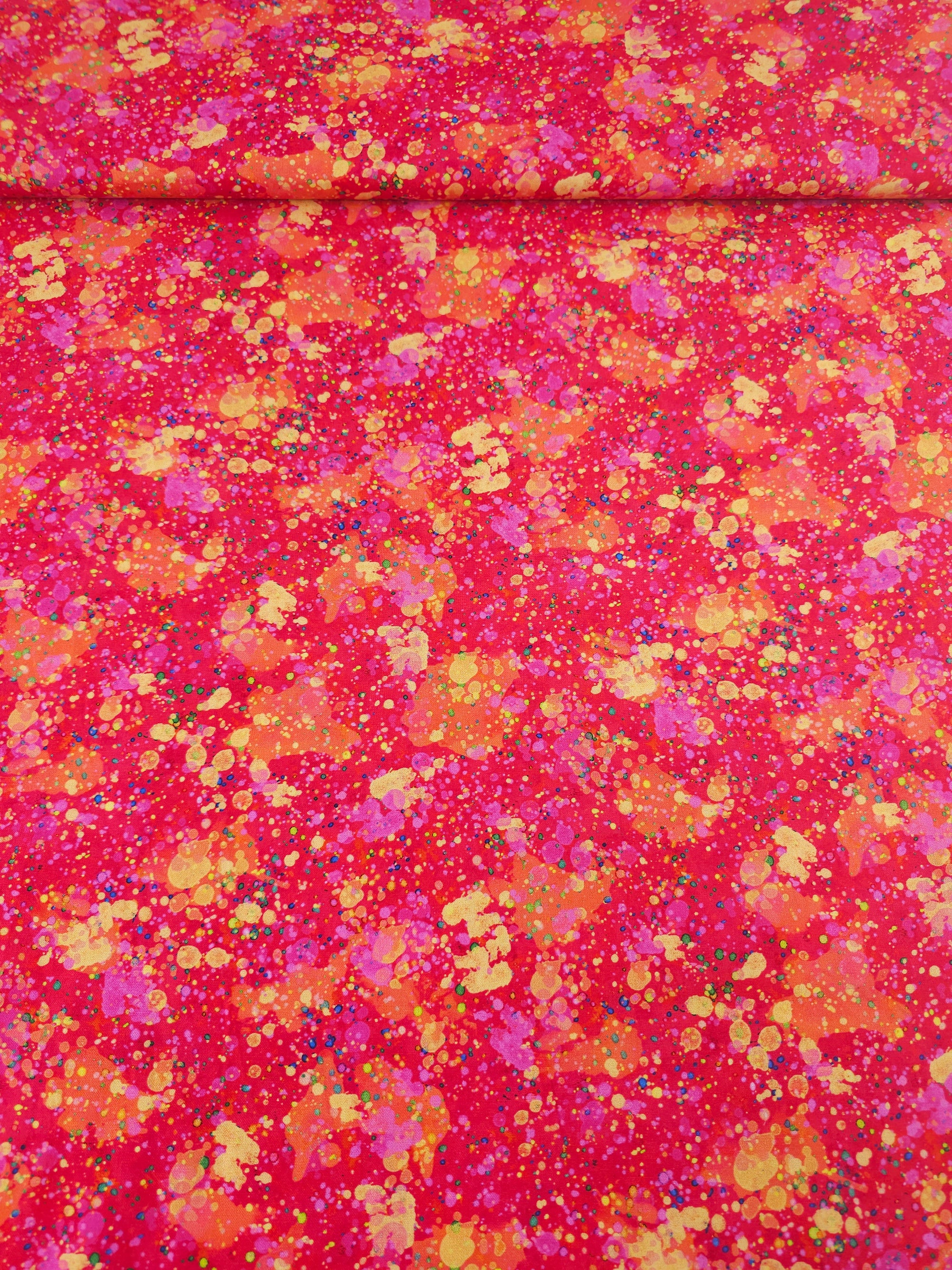Hot Pink/Orange Splat 100% Cotton