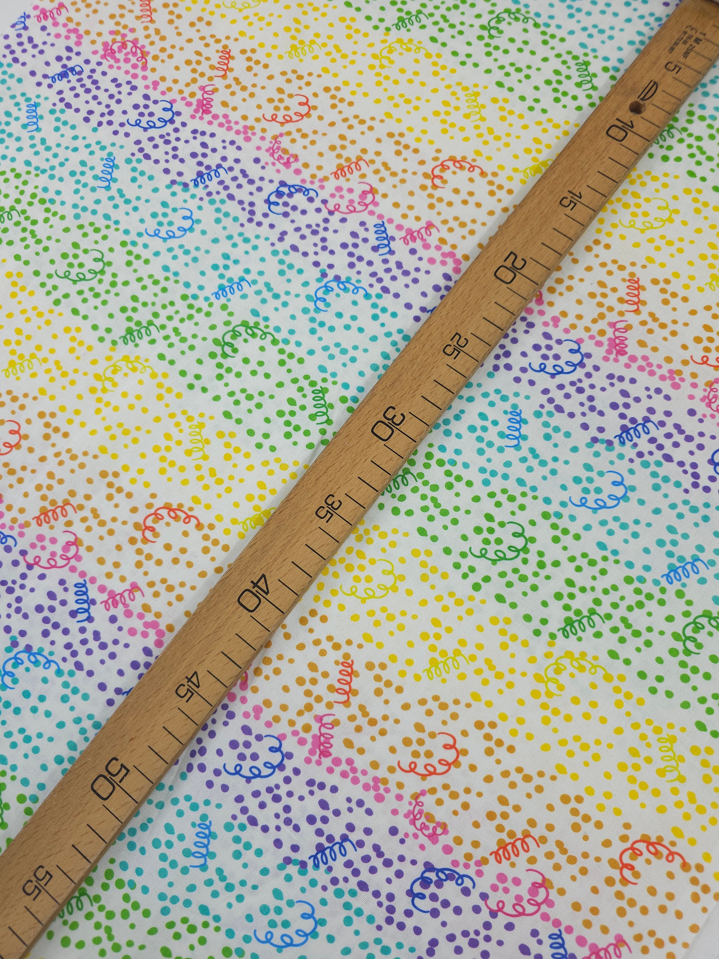 Rainbow Spiral Confetti Dots 100% Cotton - Joann